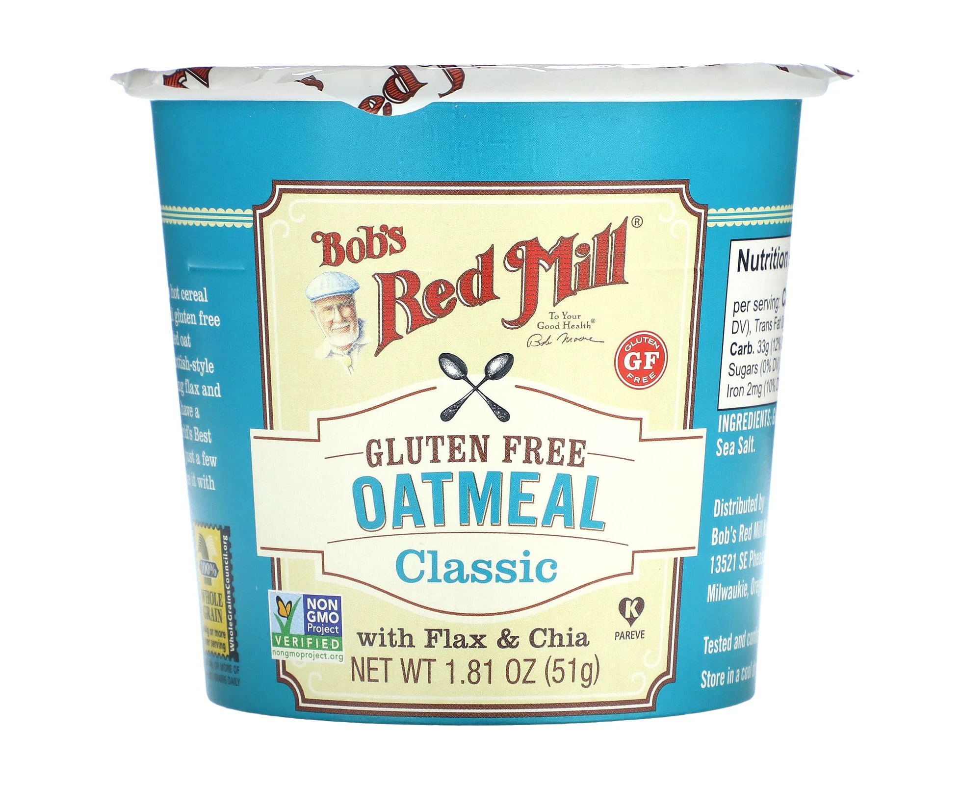 Bob's Red Mill, Oatmeal Cup, Classic, 1.81 oz (51 g)