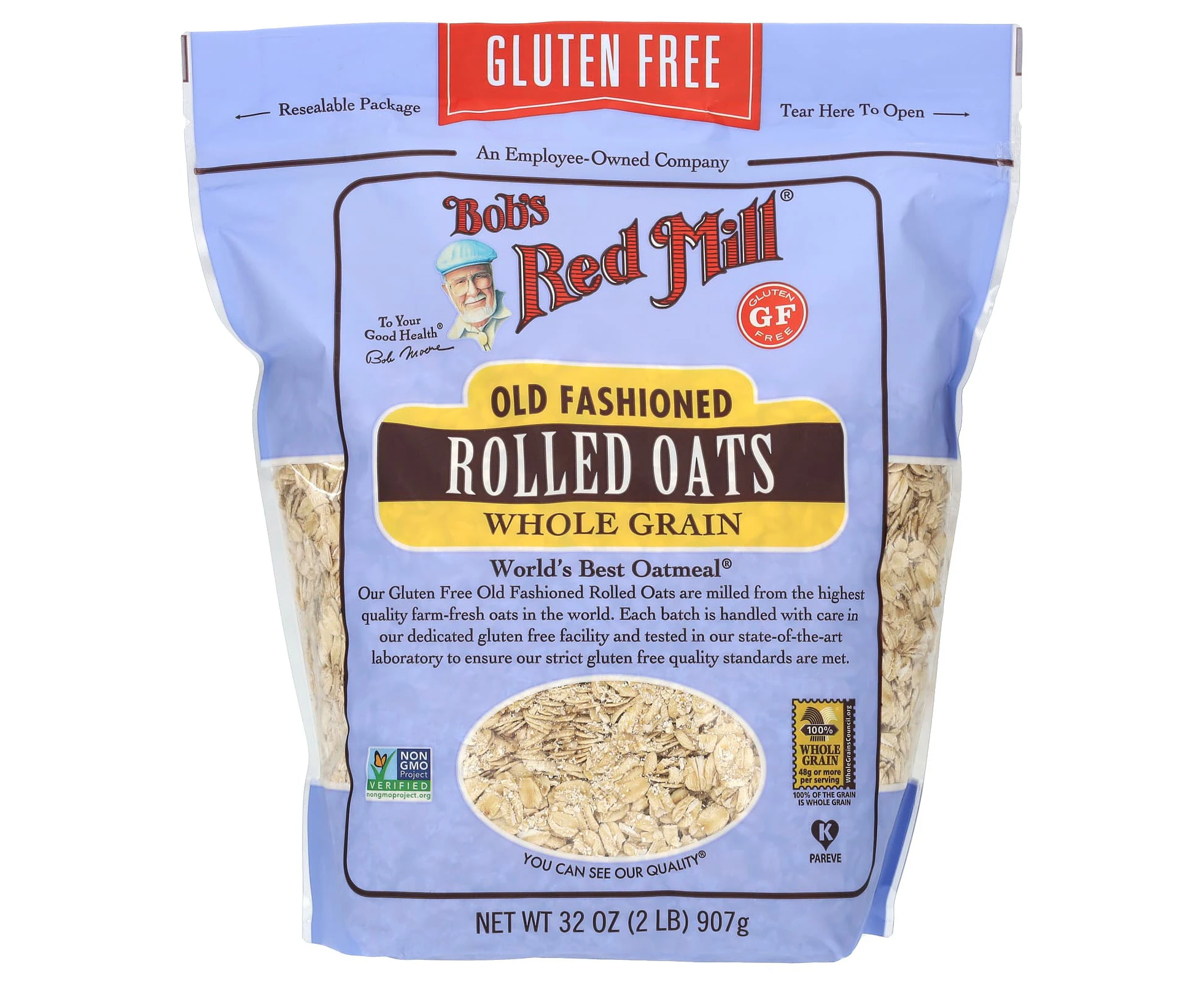 Bob's Red Mill, Old Fashioned Rolled Oats, Whole Grain, Gluten Free, 32 oz (907 g)