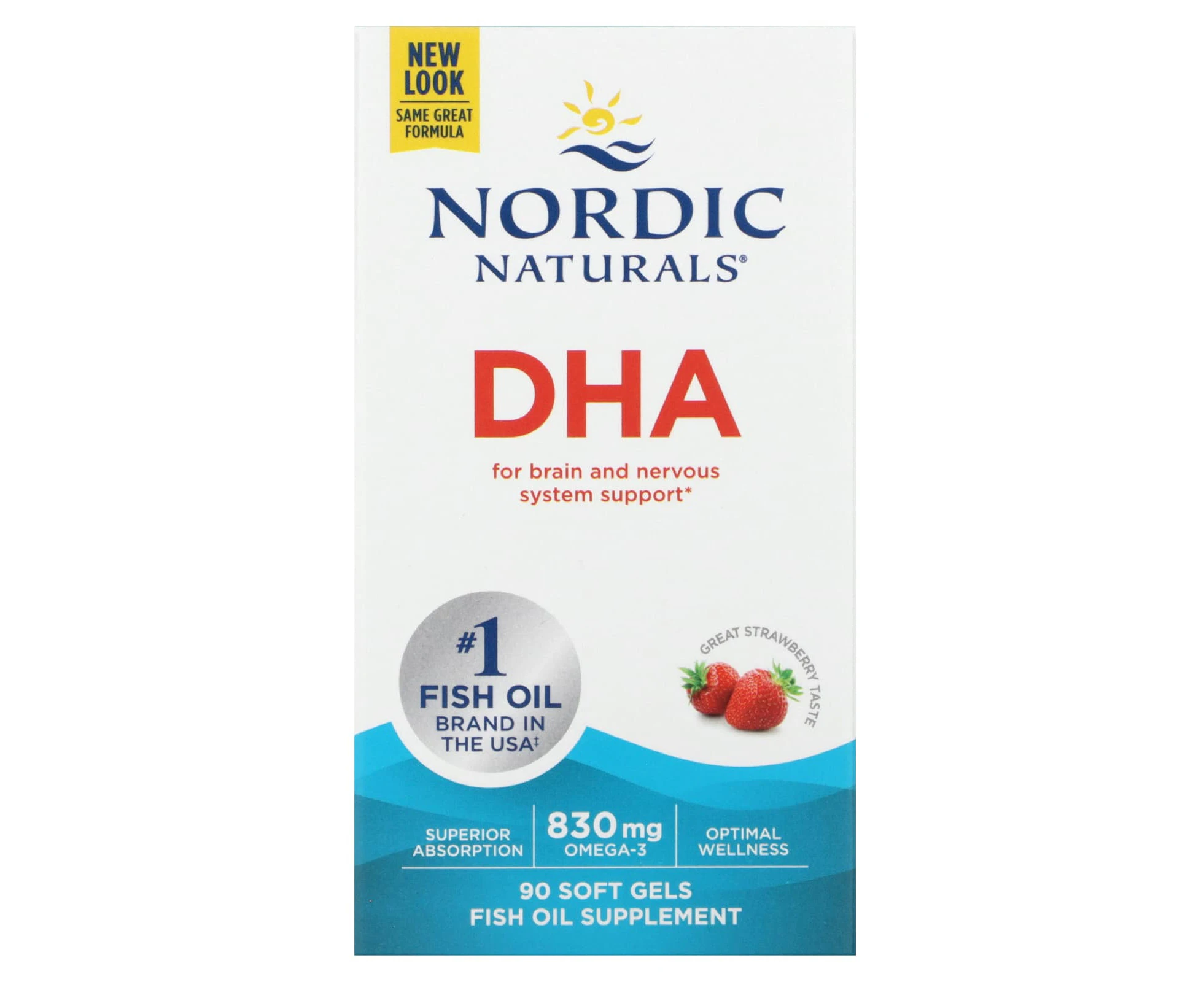 Nordic Naturals, DHA, Strawberry, 90 Soft Gels