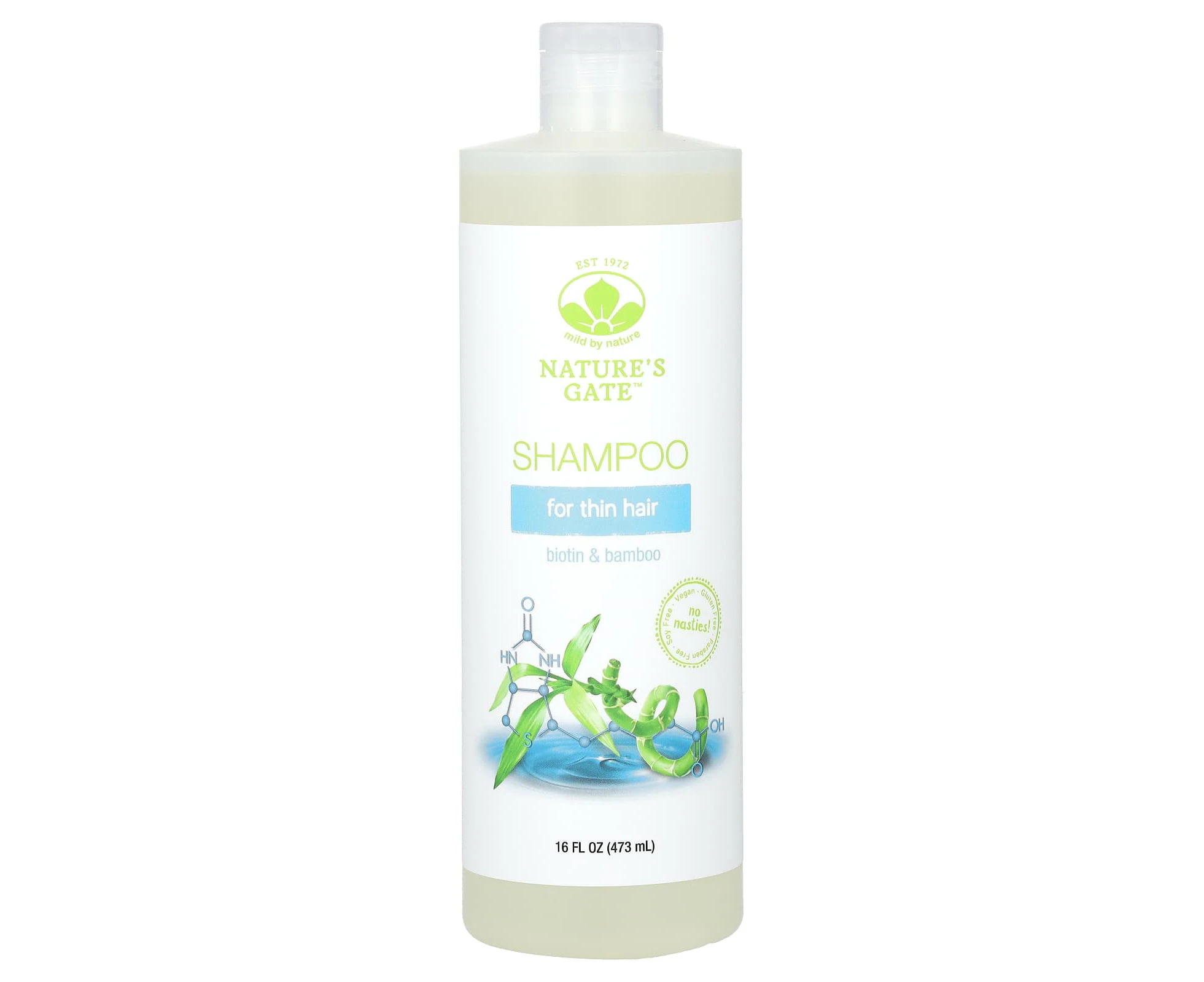 Mild By Nature, (Nature's Gate), Biotin & Bamboo Shampoo for Thin Hair, 16 fl oz (473 ml)