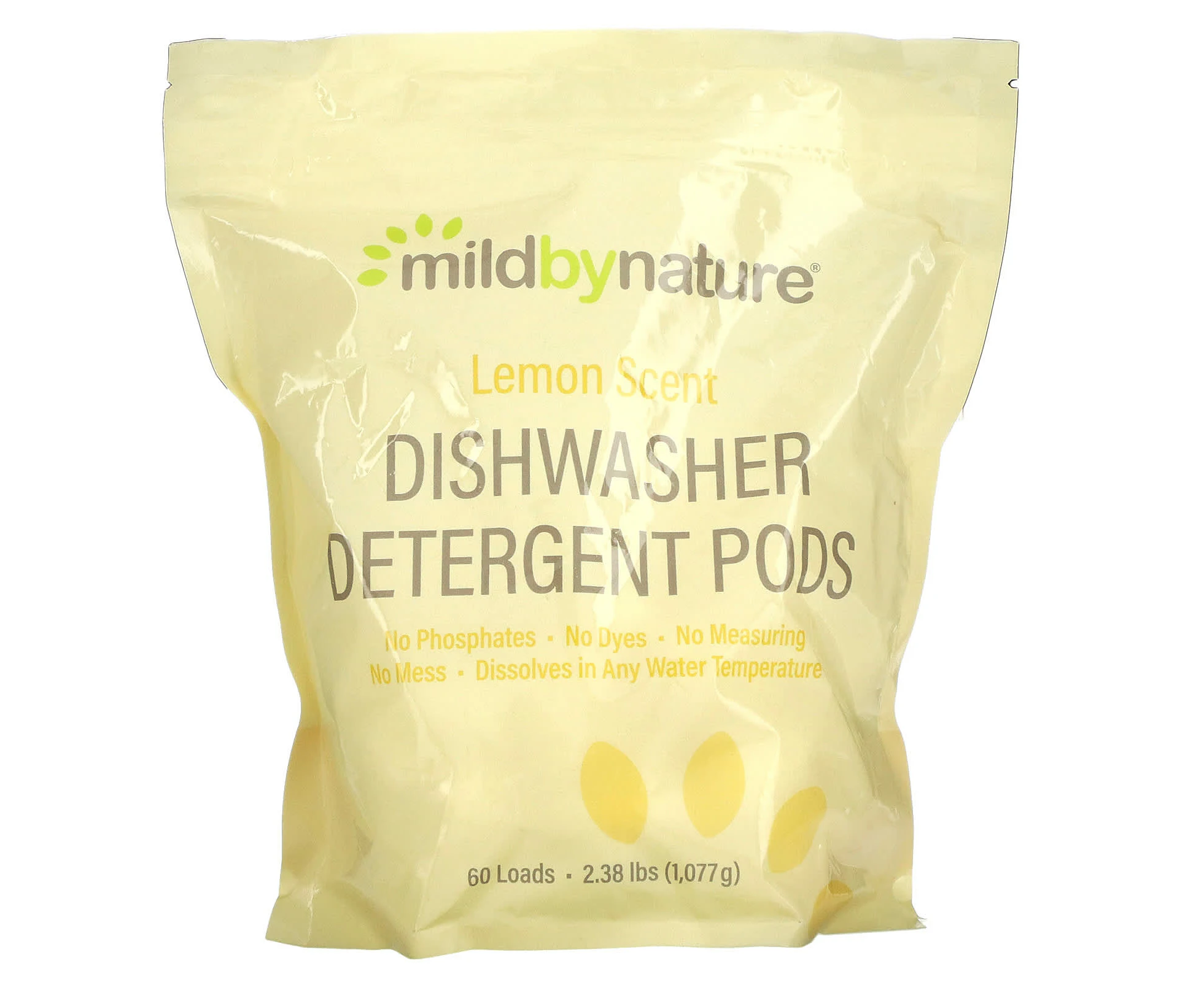 Mild By Nature, Automatic Dishwashing Detergent Pods, Lemon, 60 Loads, 36.48 oz (1,077 g)