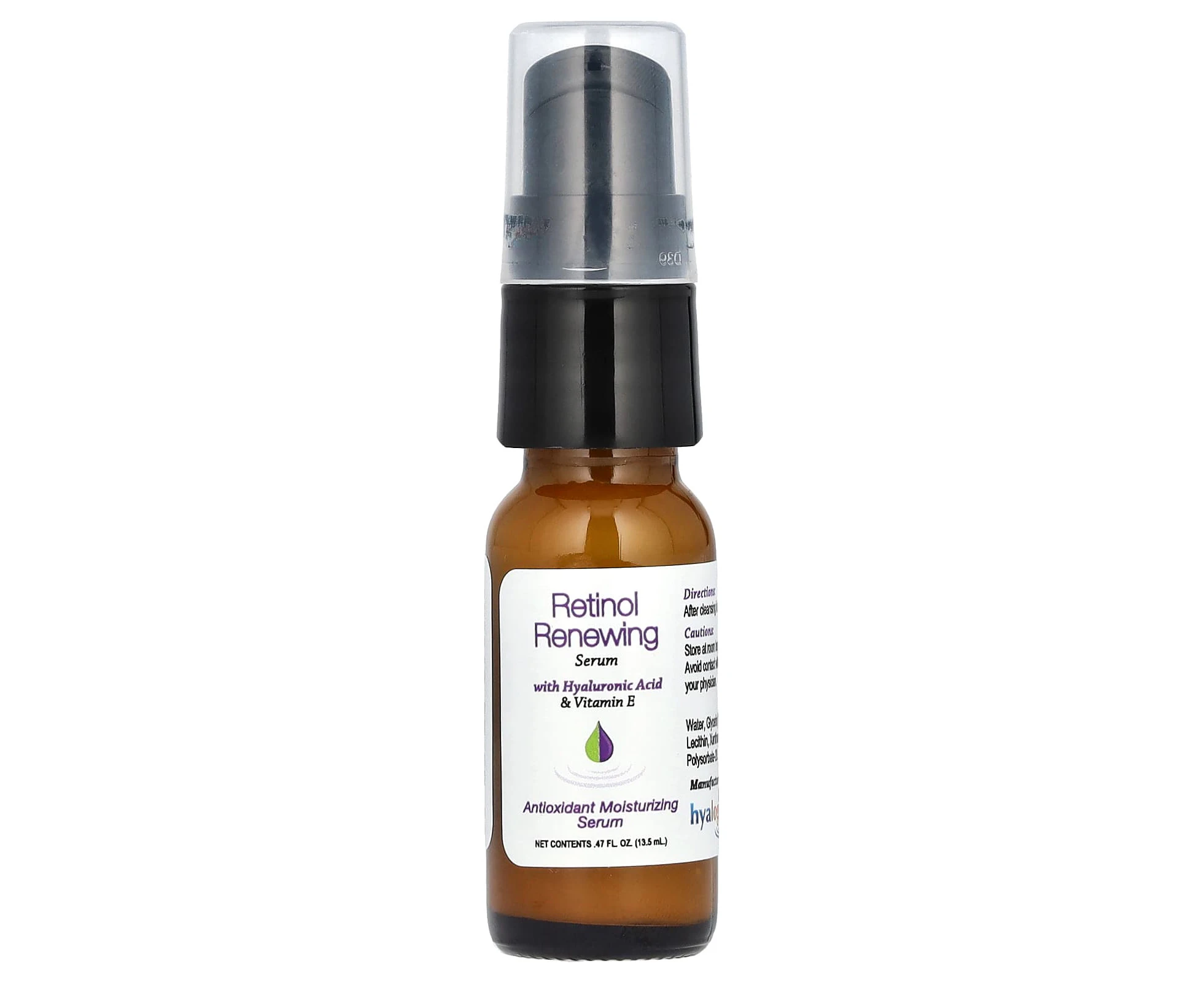 Hyalogic, Retinol Renewing Serum with Hyaluronic Acid & Vitamin E, Fragrance Free, 0.47 fl oz (13.5 ml)