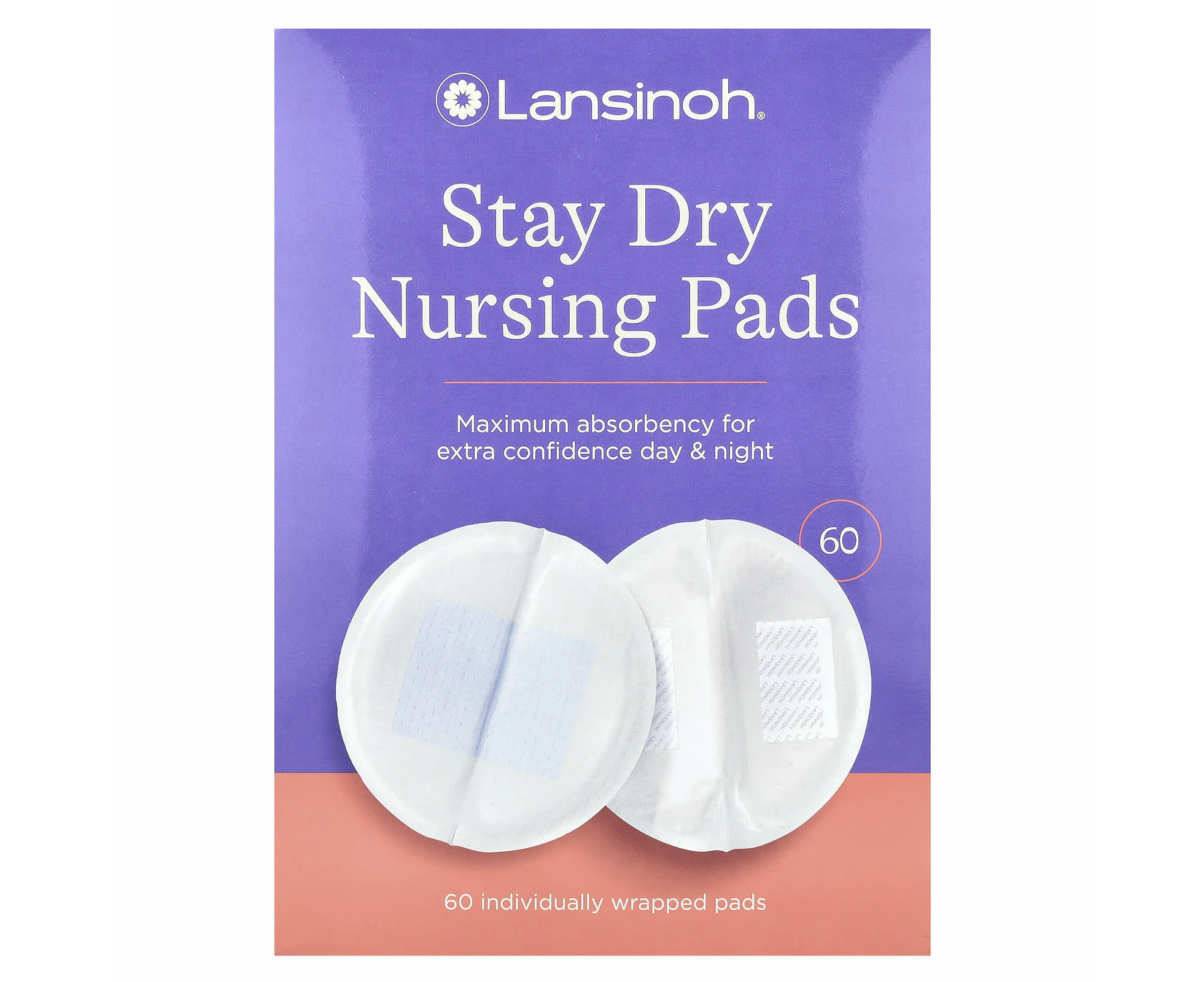 Lansinoh, Stay Dry Nursing Pads, 60 Individually Wrapped Pads