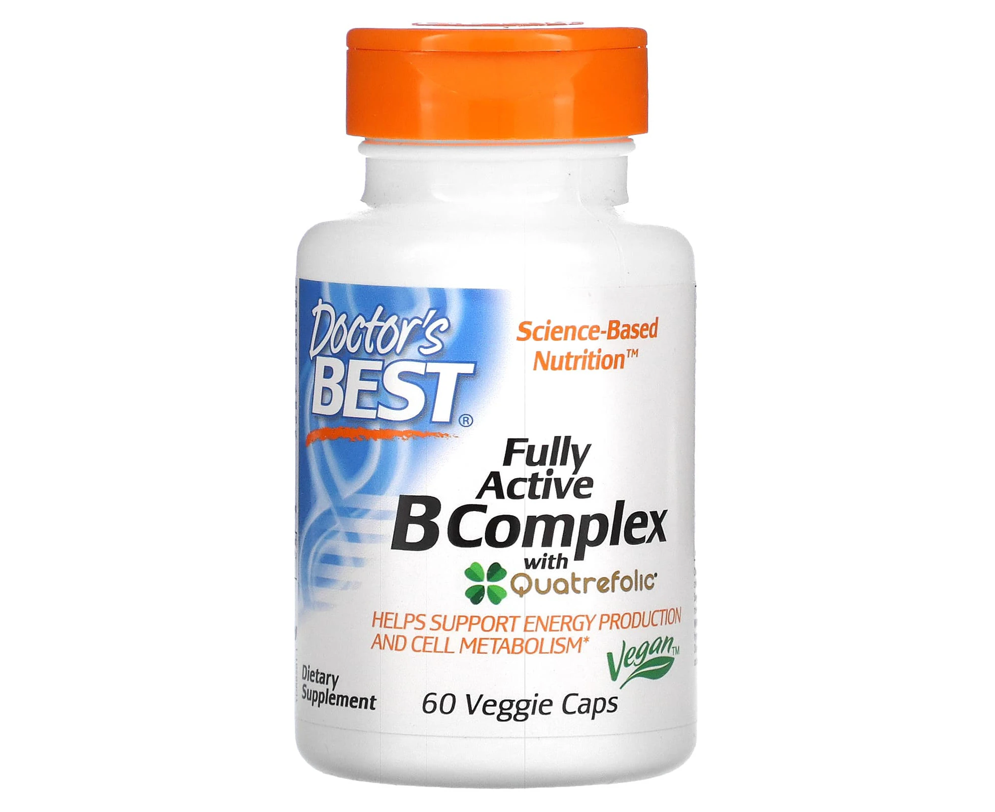 Doctor's Best, Fully Active B Complex with Quatrefolic, 60 Veggie Caps