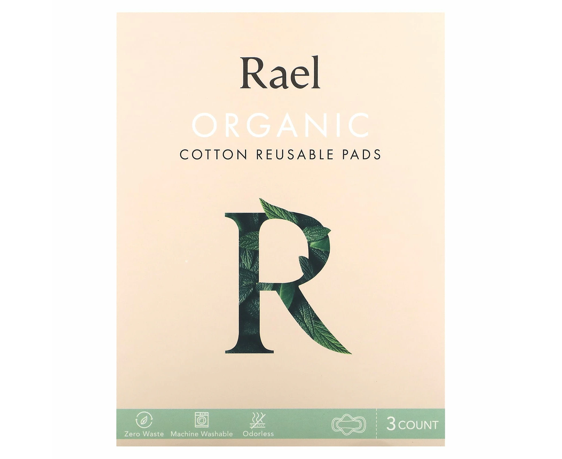 Rael, Organic Cotton Reusable Pads, 3 Count