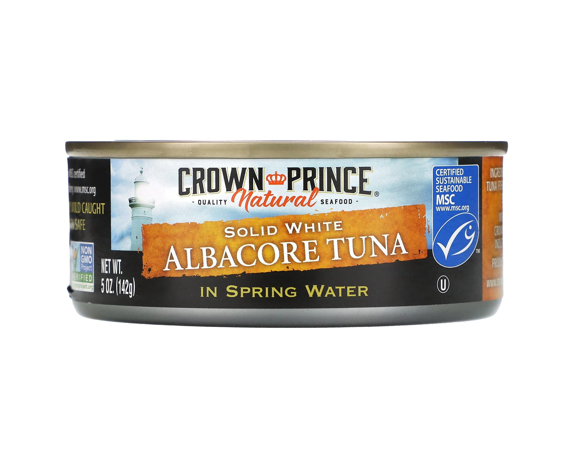 Crown Prince Natural, Albacore Tuna, Solid White, In Spring Water, 5 oz (142 g)