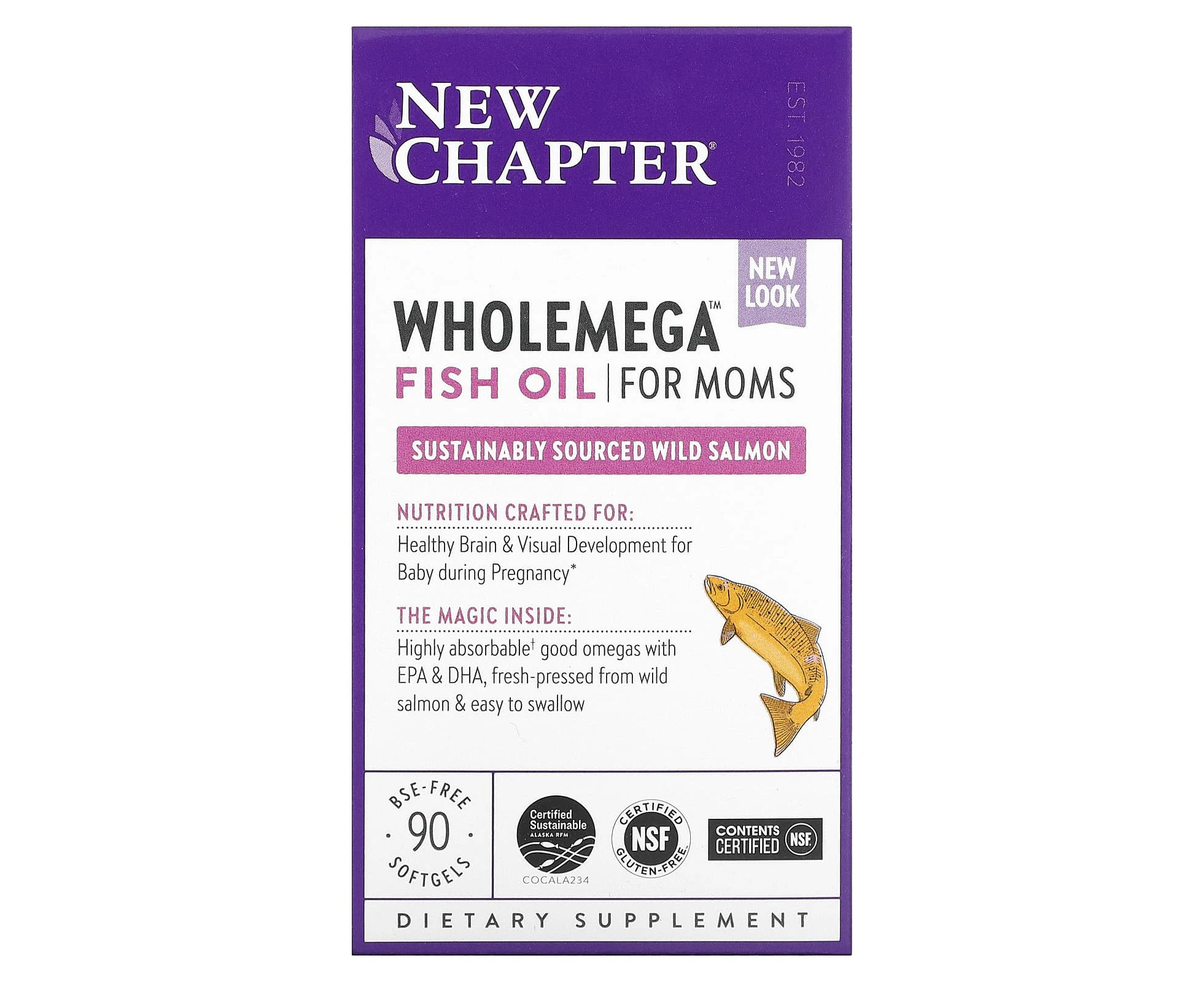 New Chapter, Wholemega Fish Oil for Moms, 90 Softgels