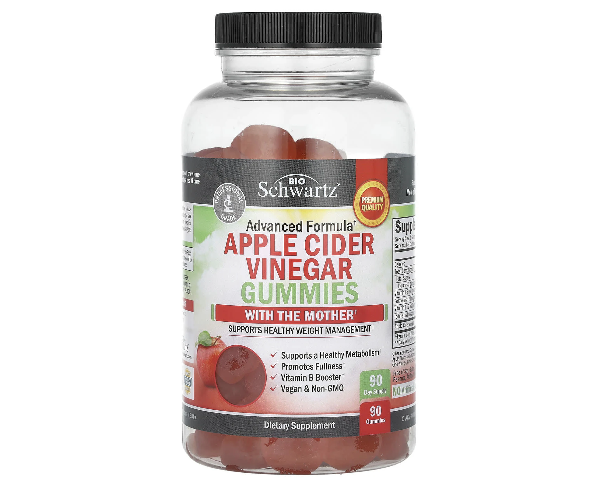 BioSchwartz, Apple Cider Vinegar Gummies With The Mother, 90 Gummies