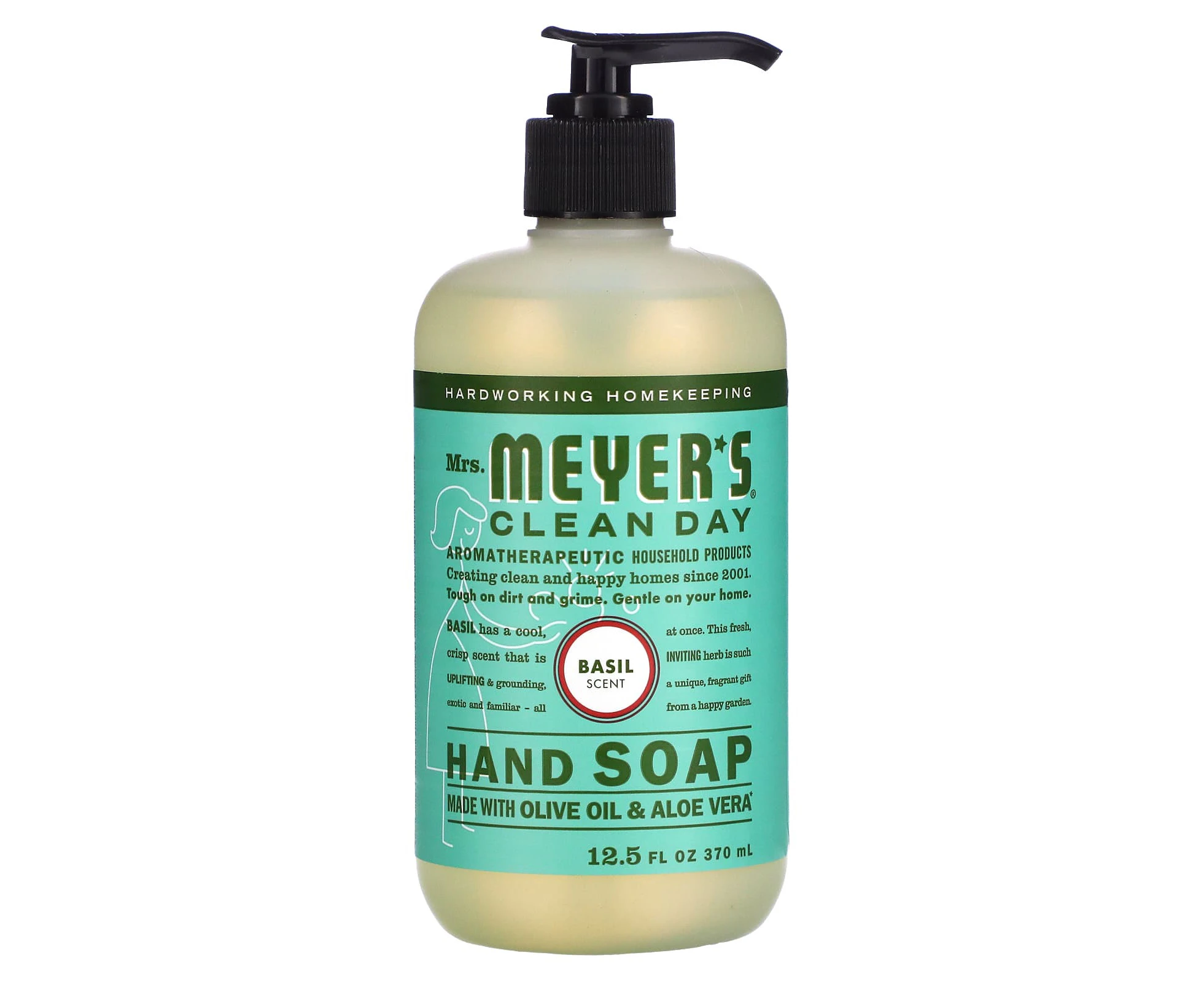 Mrs. Meyers Clean Day, Hand Soap, Basil Scent, 12.5 fl oz (370 ml)