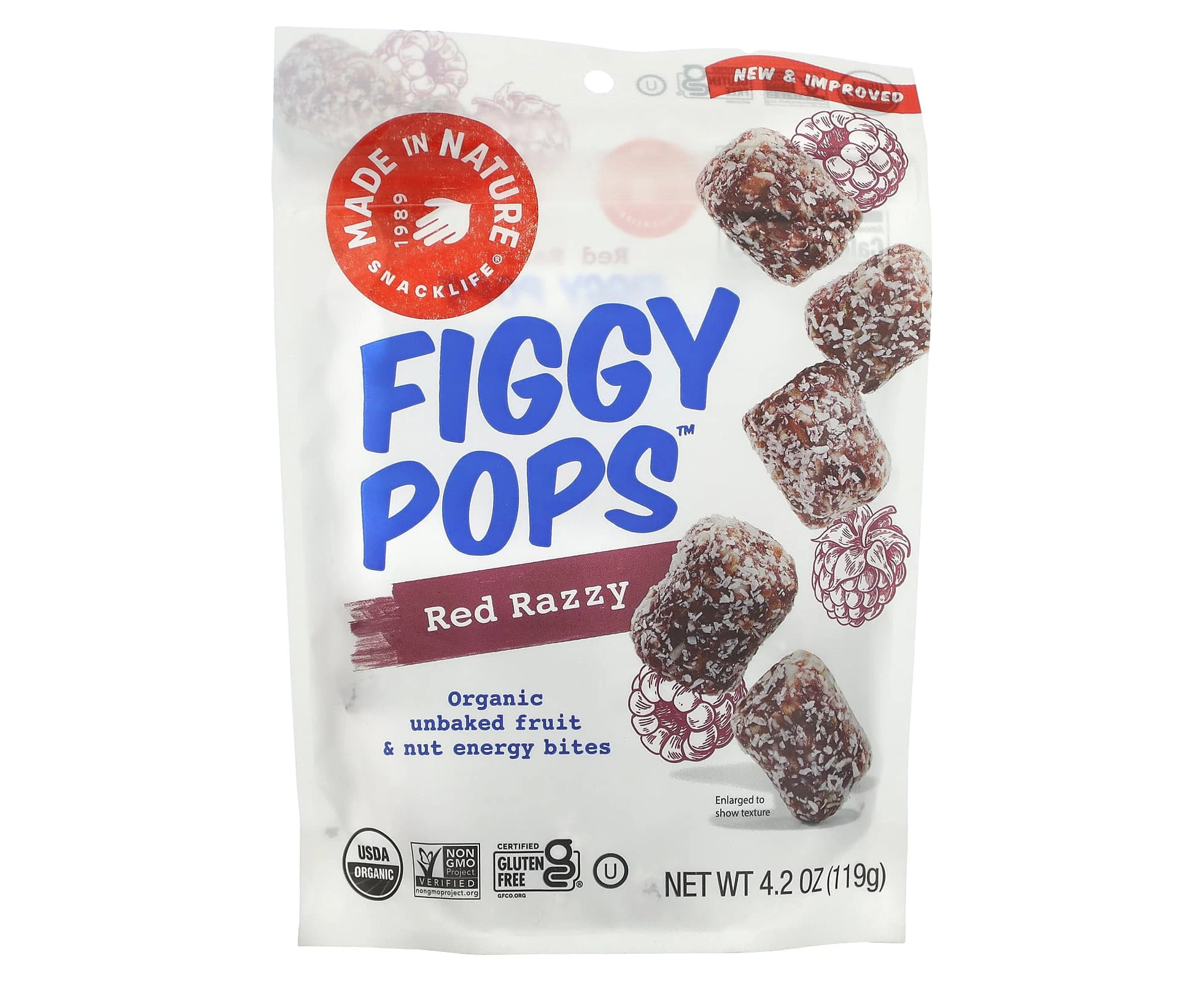 Made in Nature, Figgy Pops, Red Raspberry , 4.2 oz (119 g)