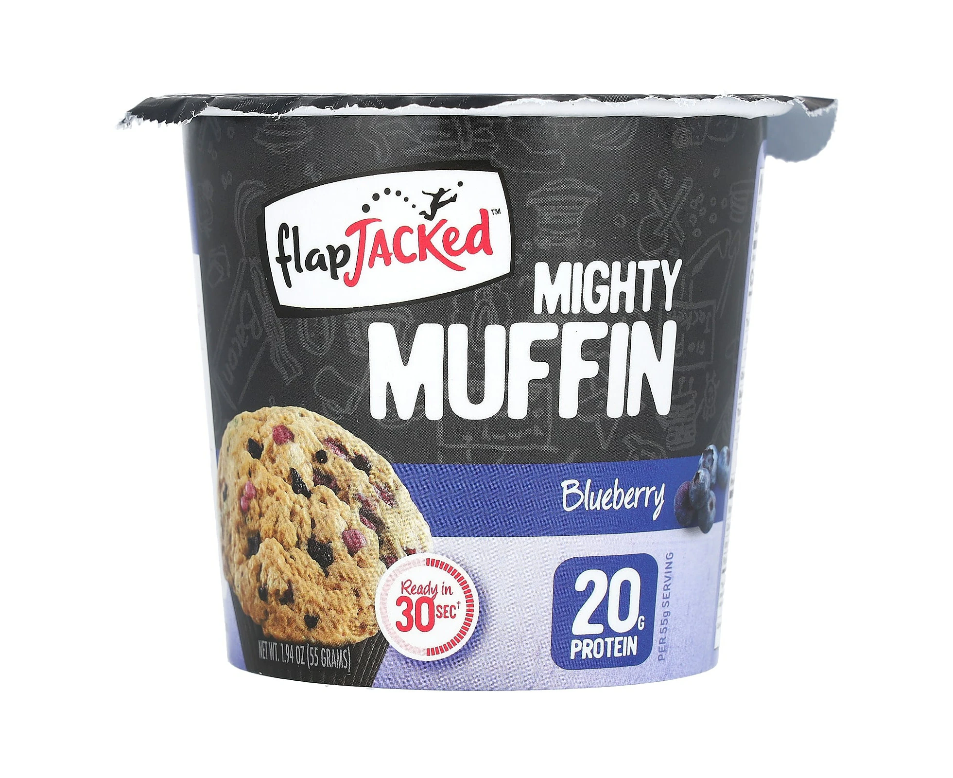 FlapJacked, Mighty Muffin, Blueberry, 1.94 oz (55 g)