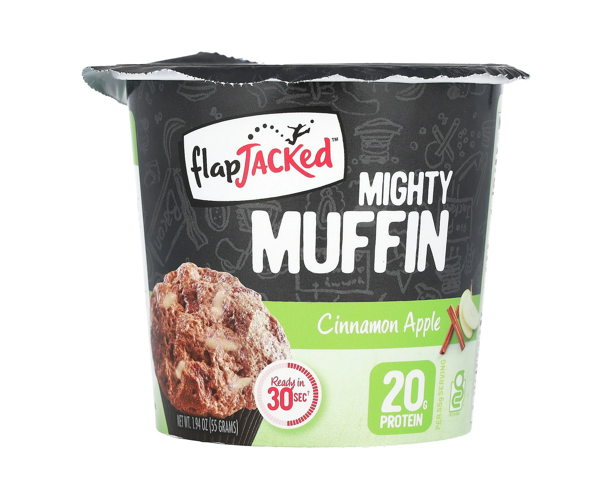 FlapJacked, Mighty Muffin, Cinnamon Apple, 1.94 oz (55 g)