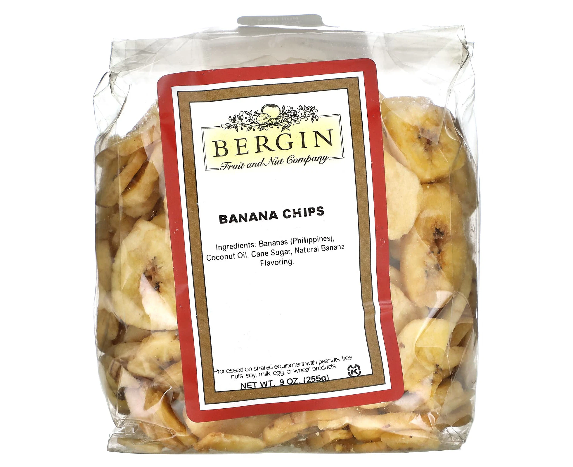 Bergin Fruit and Nut Company, Banana Chips, 9 oz (255 g)