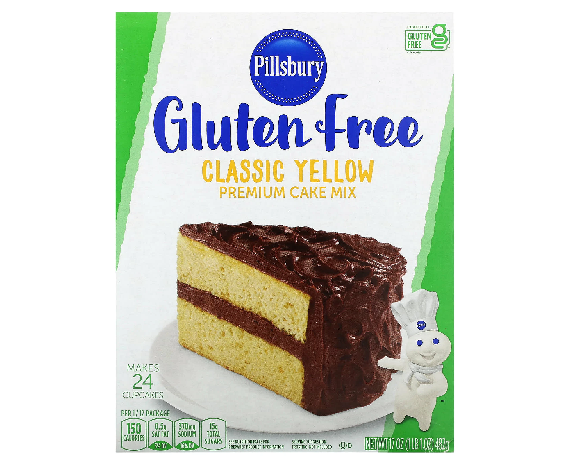 Pillsbury, Classic Yellow Premium Cake Mix, Gluten Free, 17 oz (482 g)