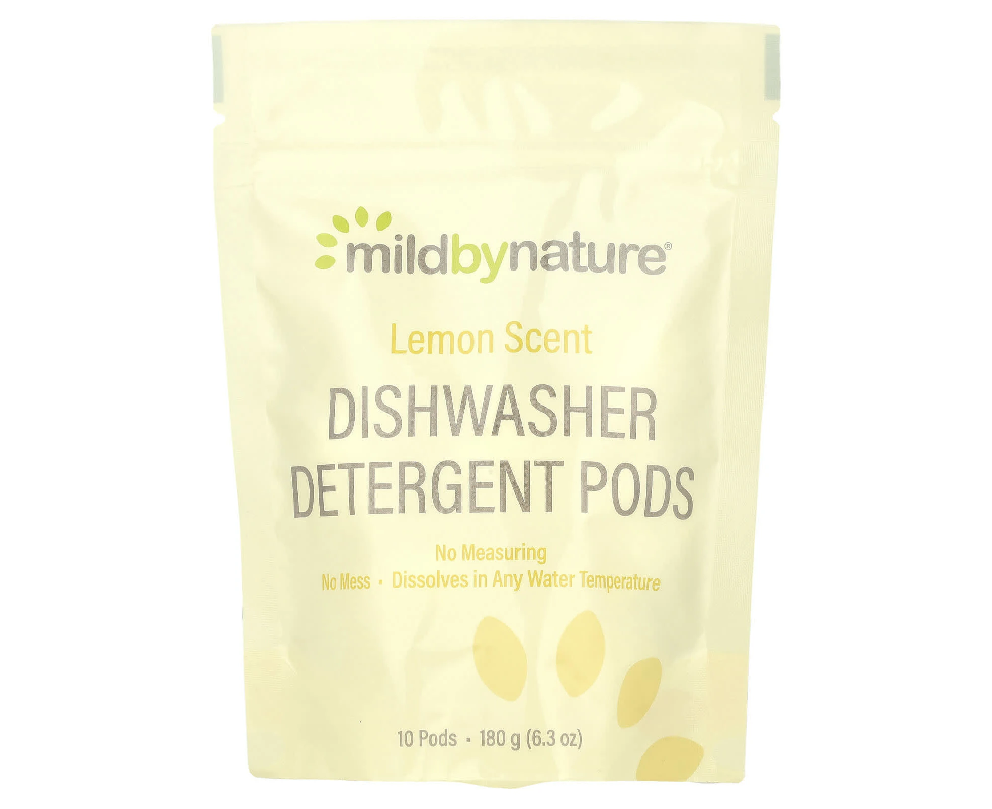 Mild By Nature, Automatic Dishwashing Detergent Pods, Lemon, 10 Pods, 6.3 oz (180 g)