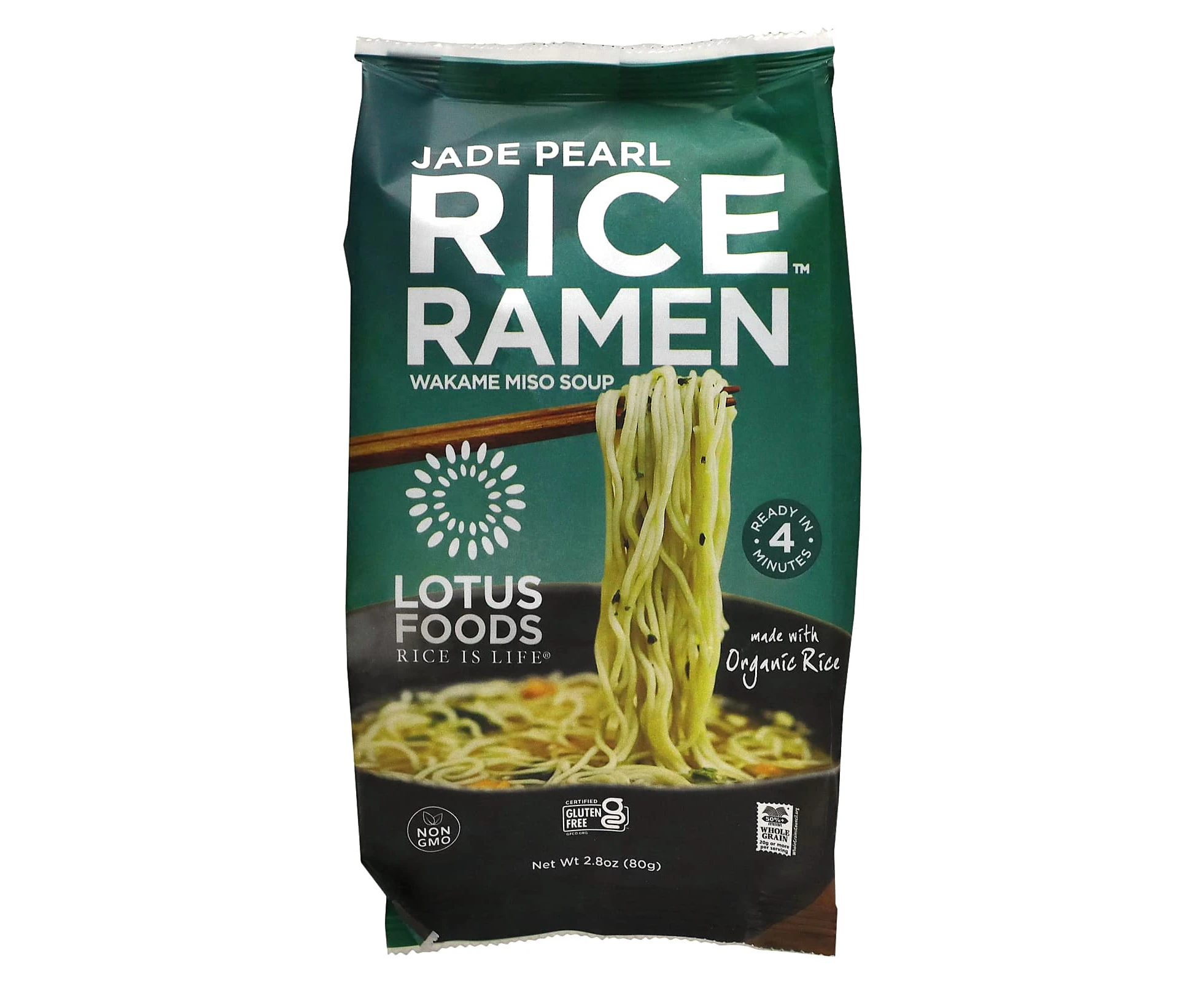 Lotus Foods, Jade Pearl Rice Ramen, Wakame Miso Soup, 2.8 oz (80 g)