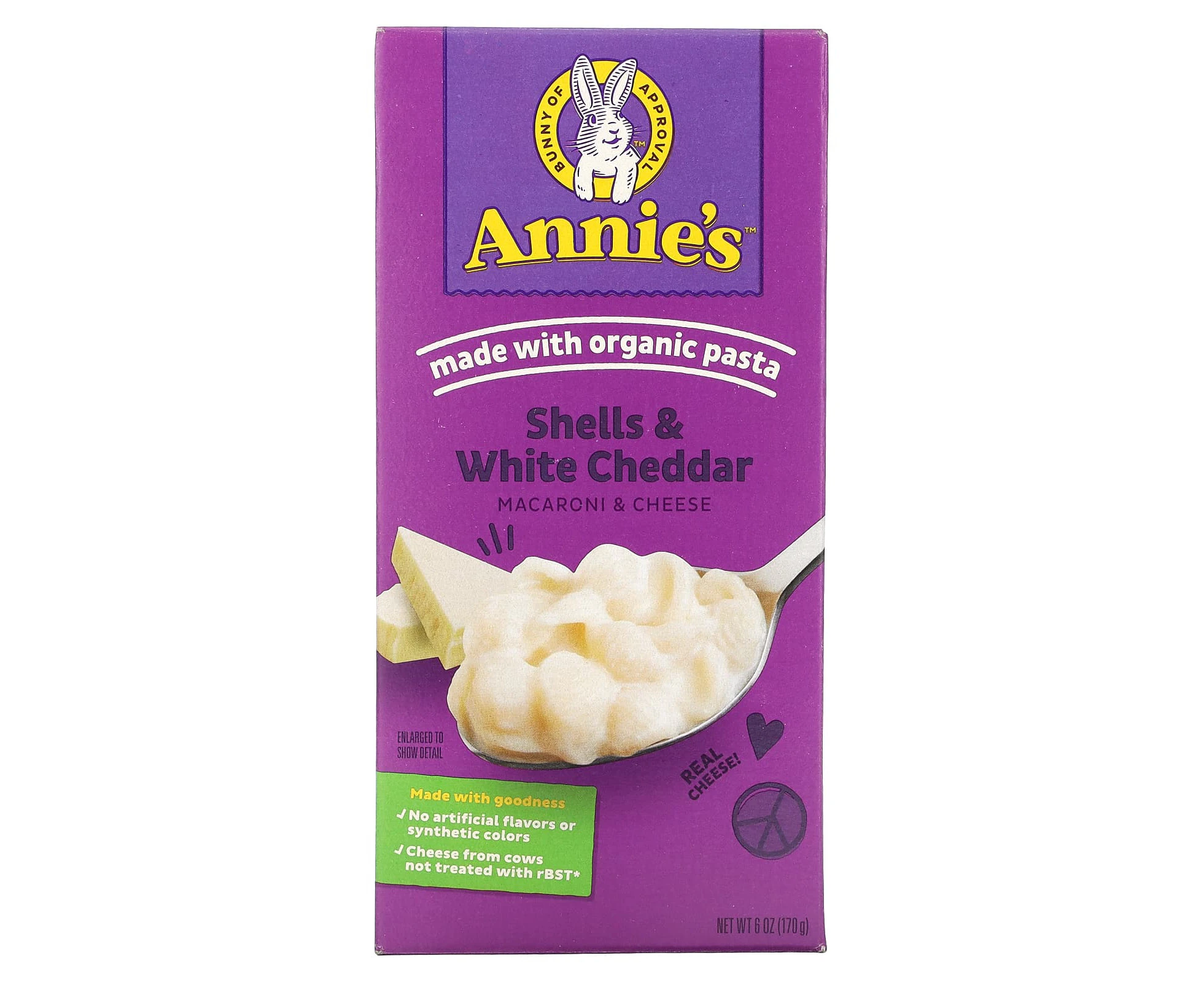 Annie's Homegrown, Macaroni & Cheese, Shells & White Cheddar, 6 oz (170 g)