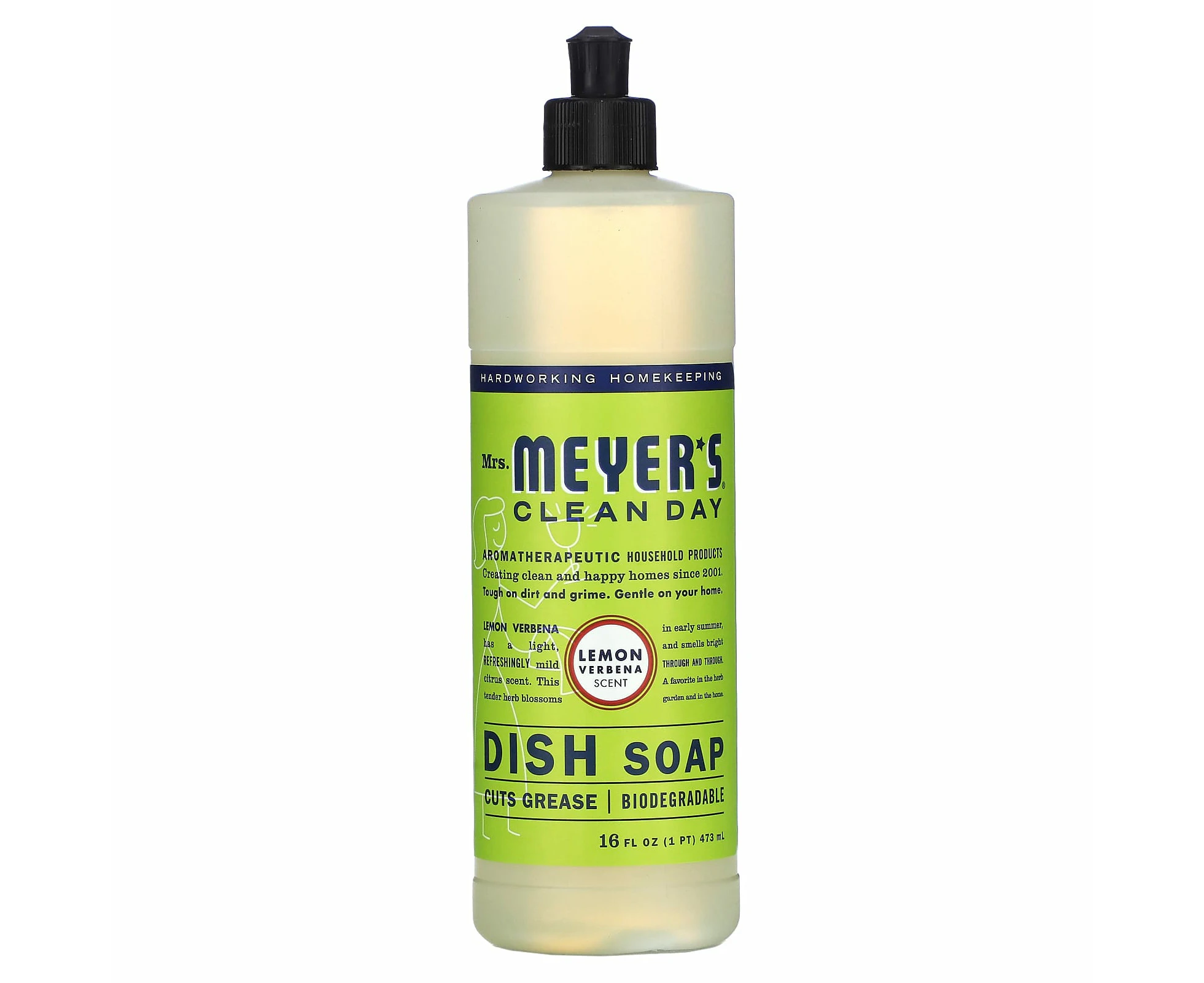 Mrs. Meyers Clean Day, Dish Soap, Lemon Verbena Scent, 16 fl oz (473 ml)