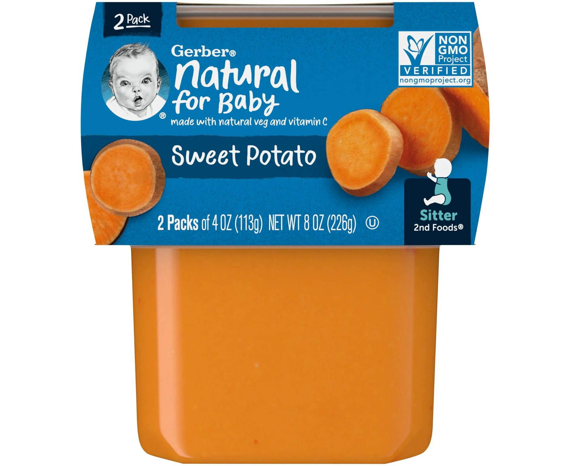 Gerber, Natural for Baby, 2nd Foods, Sweet Potato, 2 Pack, 4 oz (113 g) Each