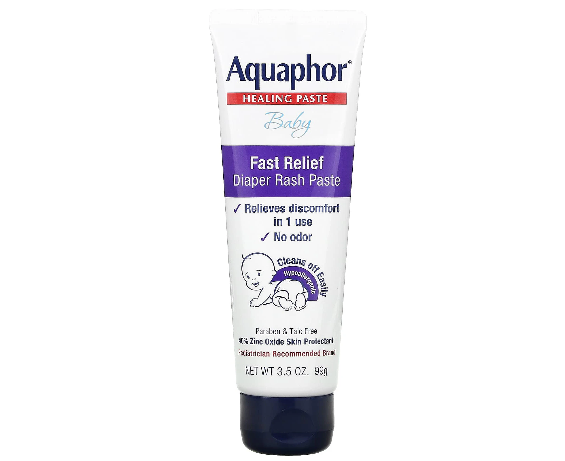 Aquaphor, Baby, Healing Paste, Fast Relief Diaper Rash Paste, 3.5 oz (99 g)