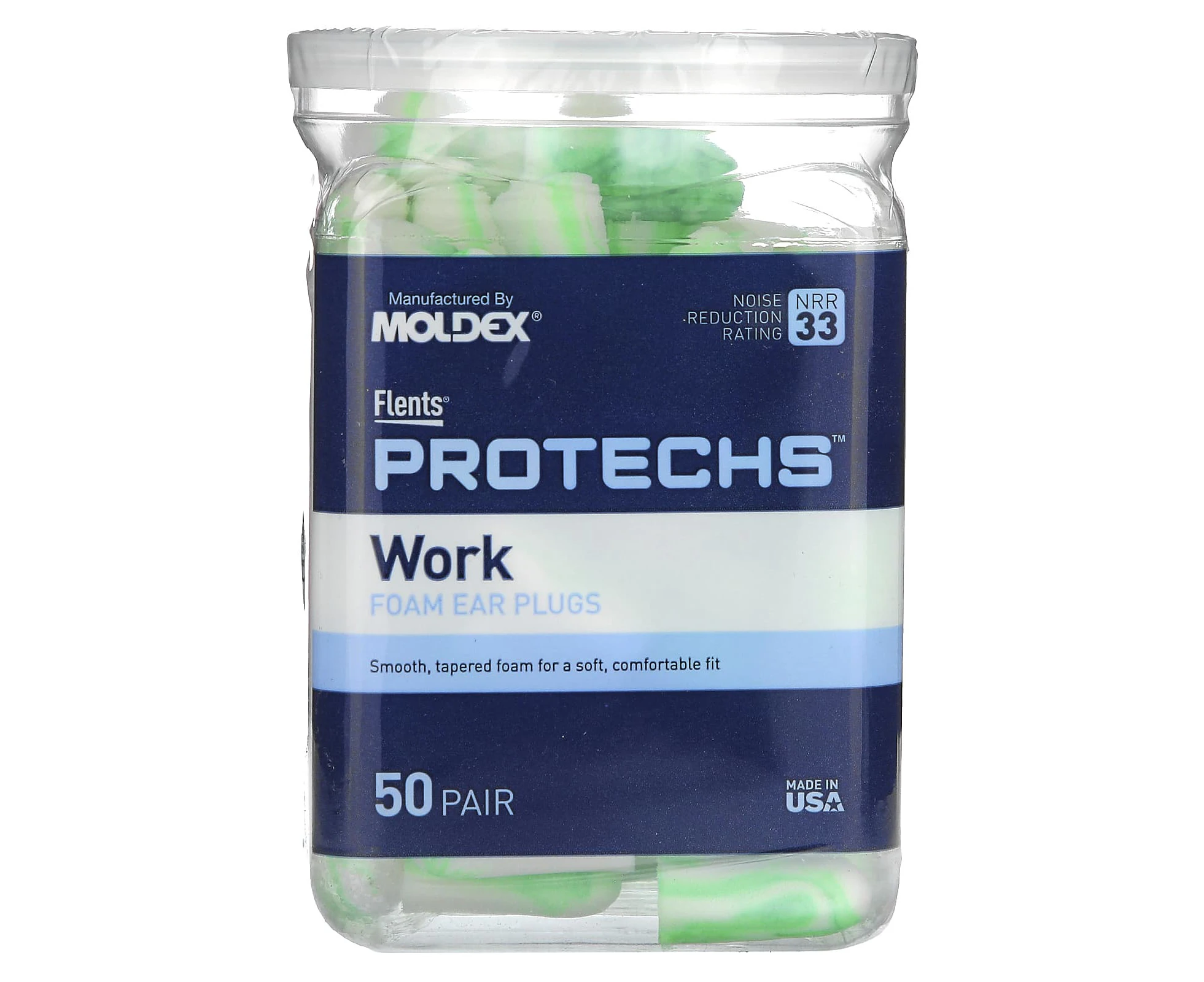 Flents, Protechs, Foam Ear Plugs, Work, 50 Pair