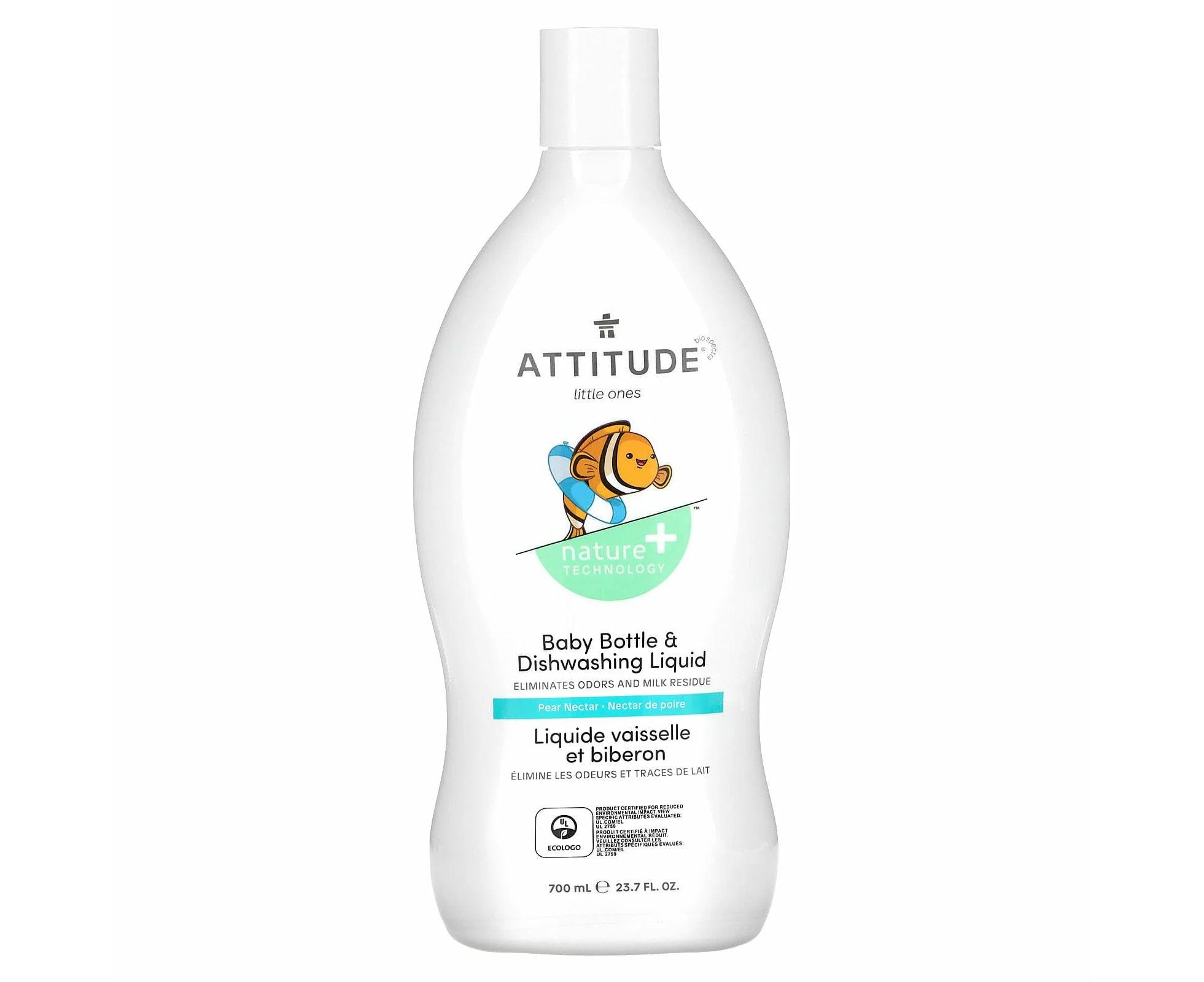 ATTITUDE, Baby Bottle & Dishwashing Liquid, Pear Nectar, 23.7 fl oz (700 ml)