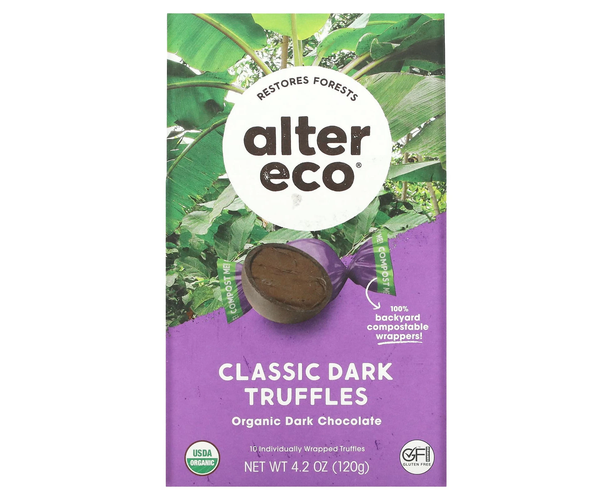 Alter Eco, Organic Classic Dark Truffles, Dark Chocolate, 4.2 oz (120 g)