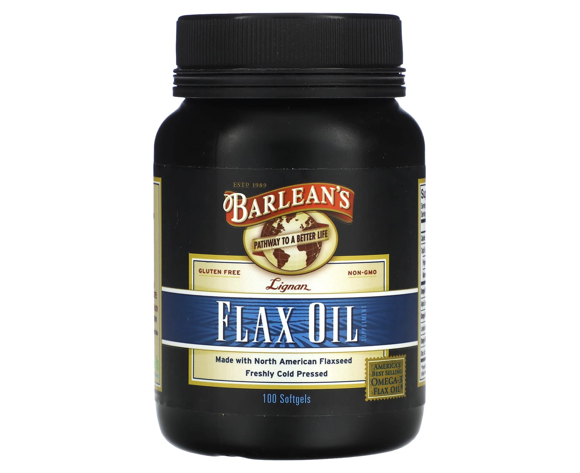 Barlean's, Lignan Flax Oil, 100 Softgels