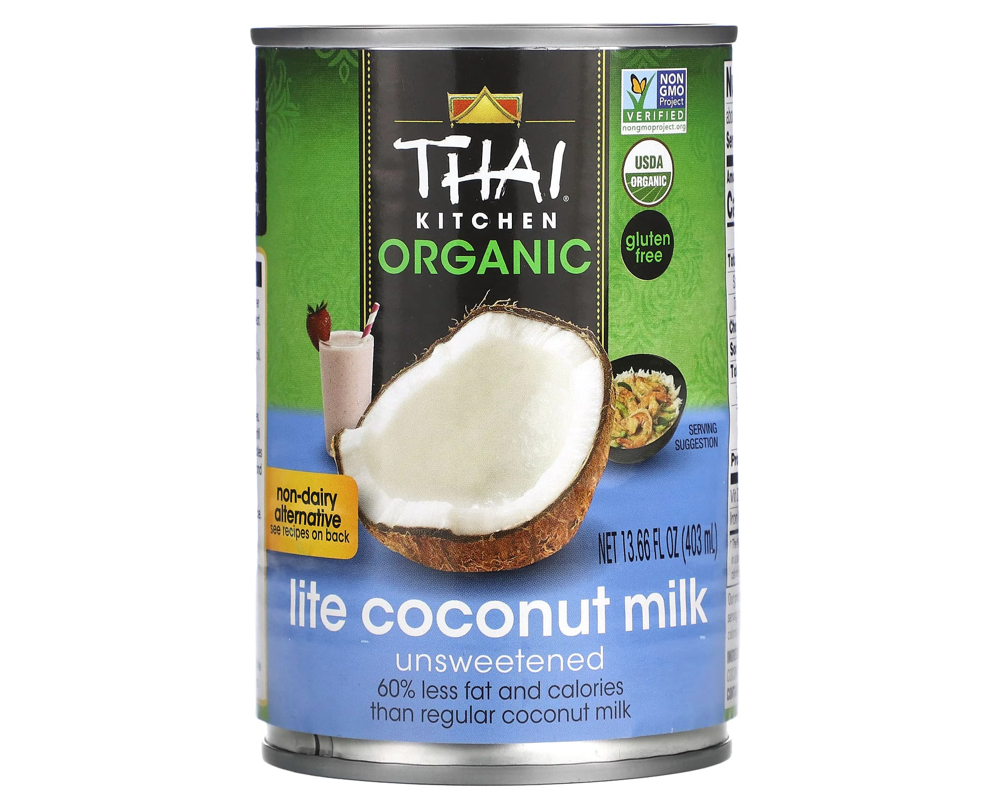 Thai Kitchen, Lite Coconut Milk, Unsweetened, 13.66 fl oz (403 ml)