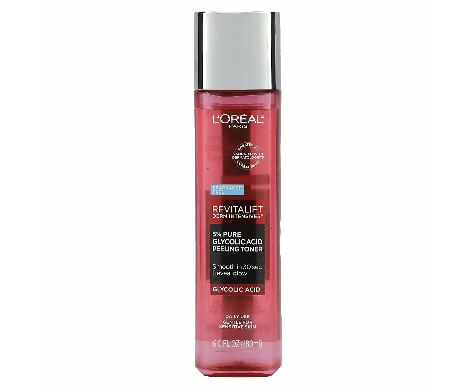 L'Or√©al, Revitalift Derm Intensives,  5% Pure Glycolic Acid Peeling Toner, Fragrance Free, 6 fl oz (180 ml)