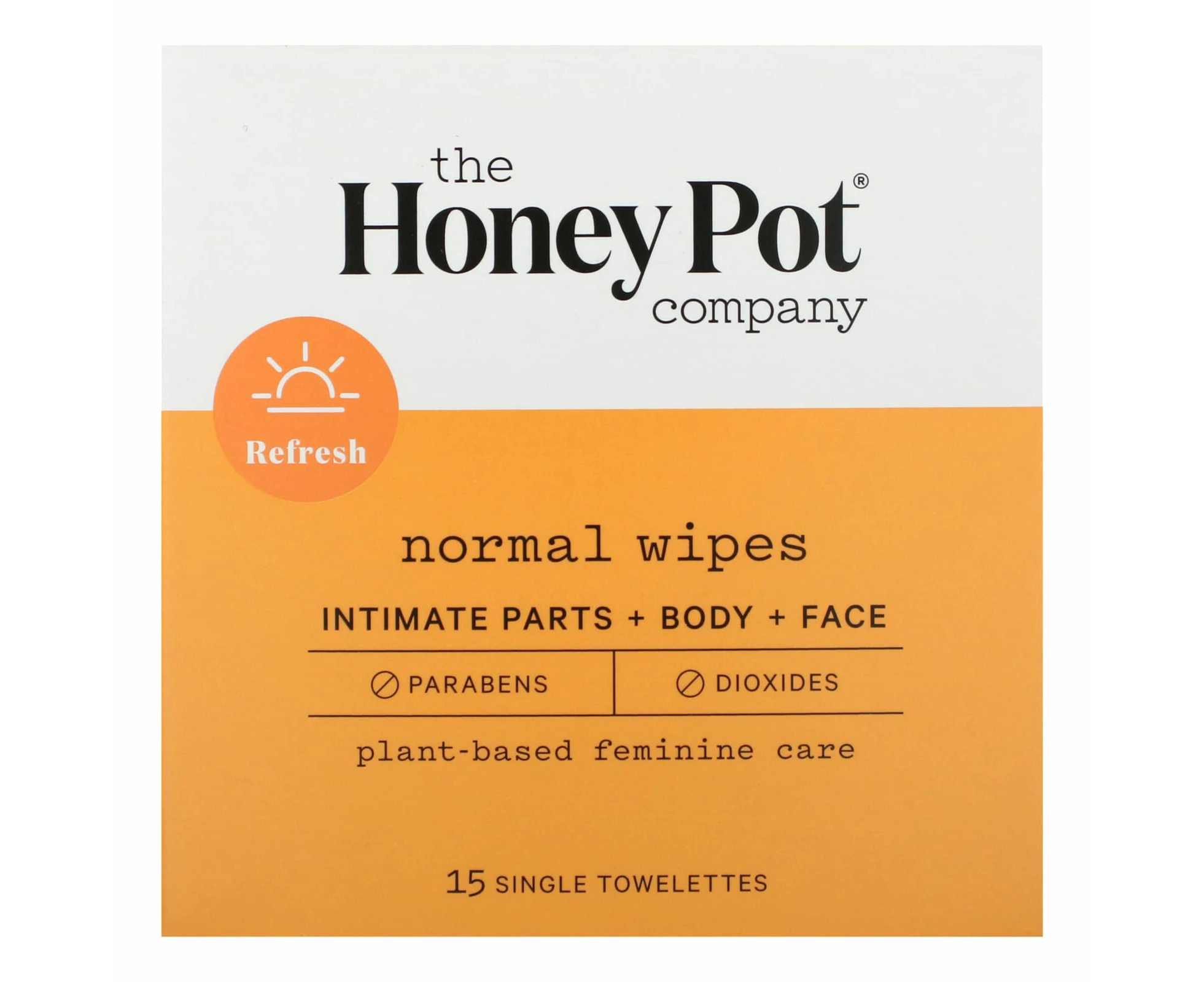 The Honey Pot Company, Normal Wipes, 15 Single Towelettes