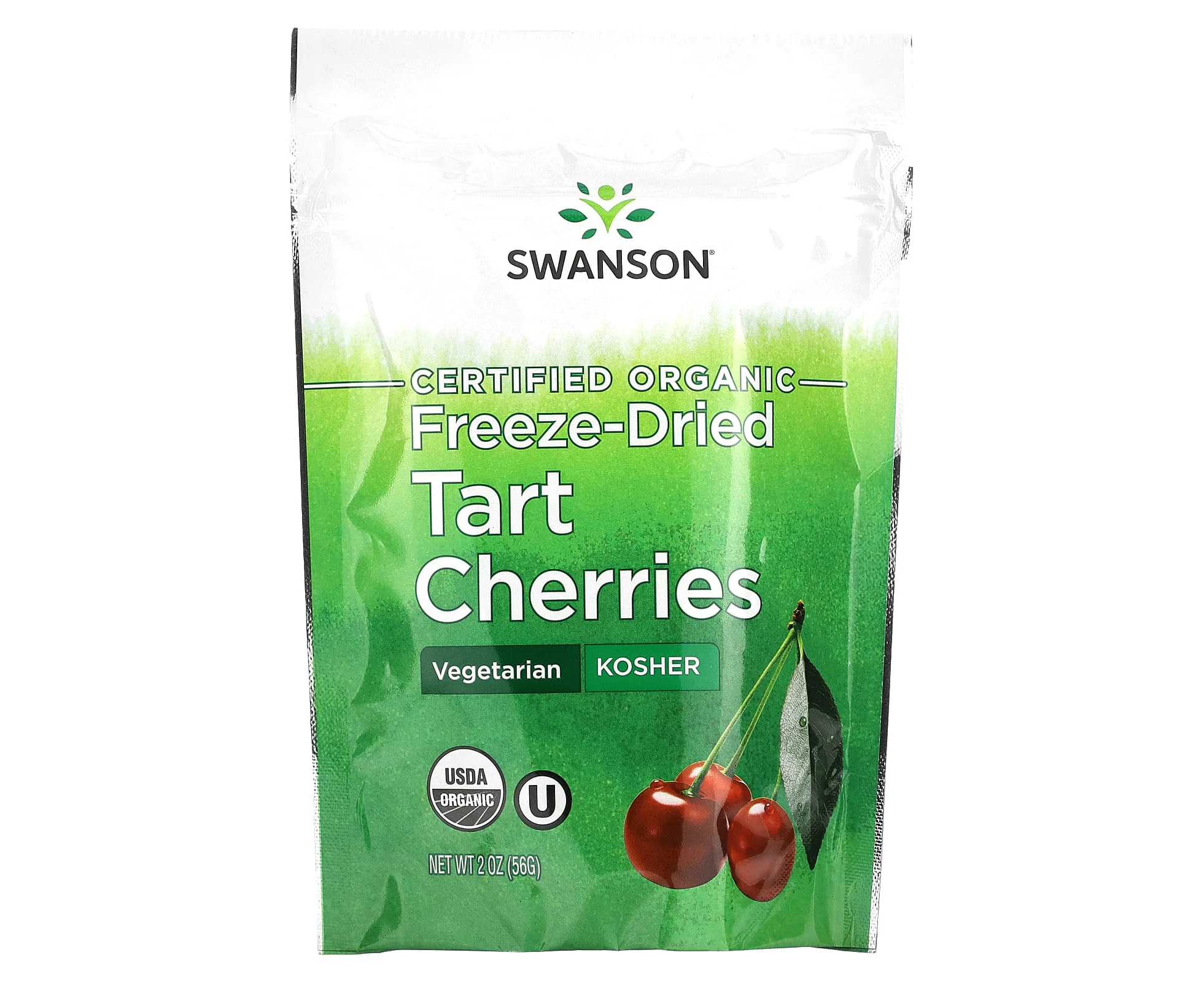 Swanson, Certified Organic Freeze-Dried Tart Cherries, 2 oz (56 g)