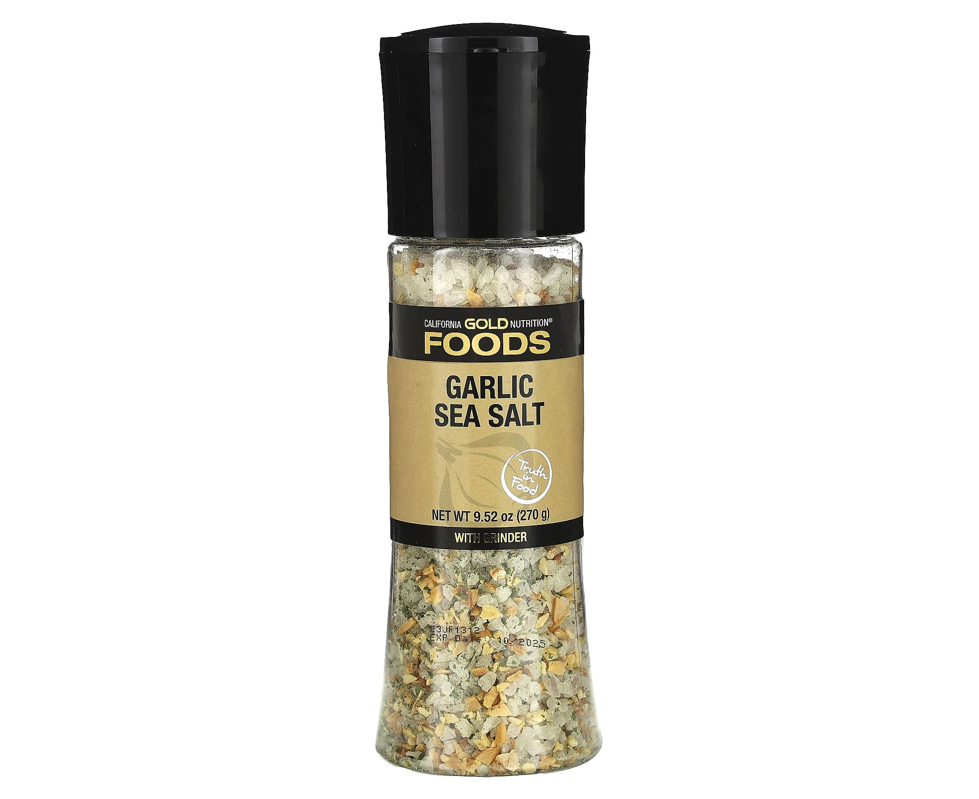 California Gold Nutrition, Foods, Garlic Sea Salt Grinder, 9.52 oz (270 g)