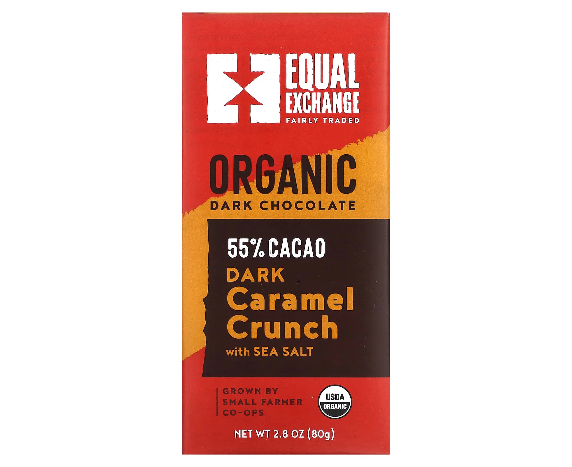 Equal Exchange, Organic, Dark Chocolate, Caramel Crunch with Sea Salt, 55% Cacao, 2.8 oz (80 g)