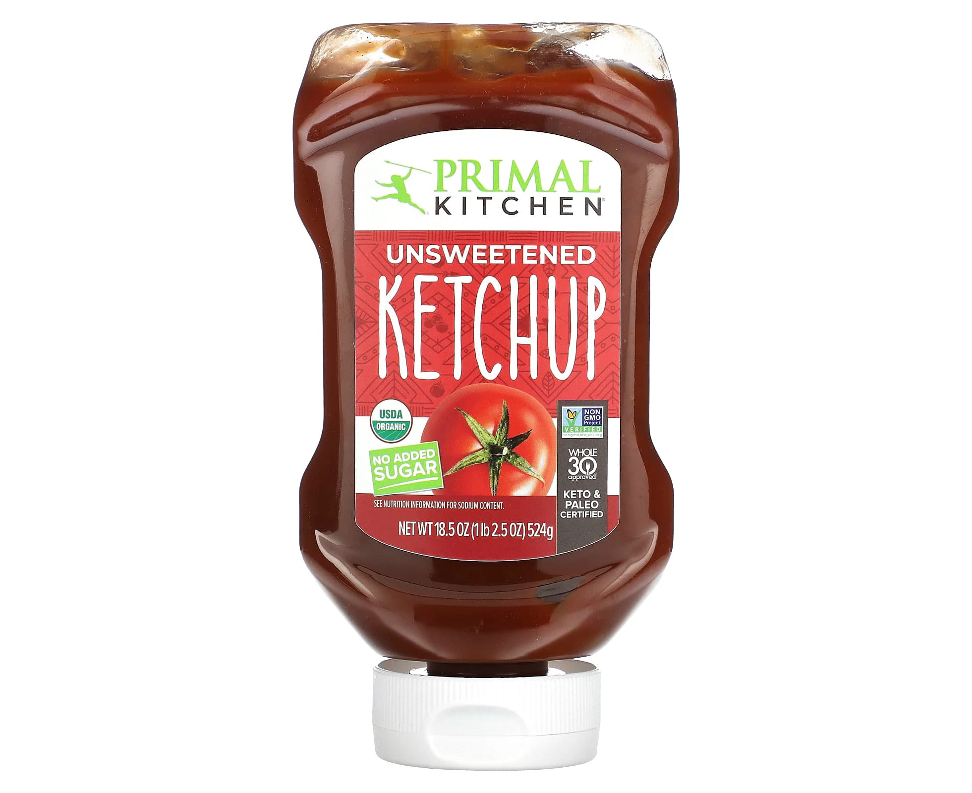 Primal Kitchen, Unsweetened Ketchup, 18.5 oz (524 g)