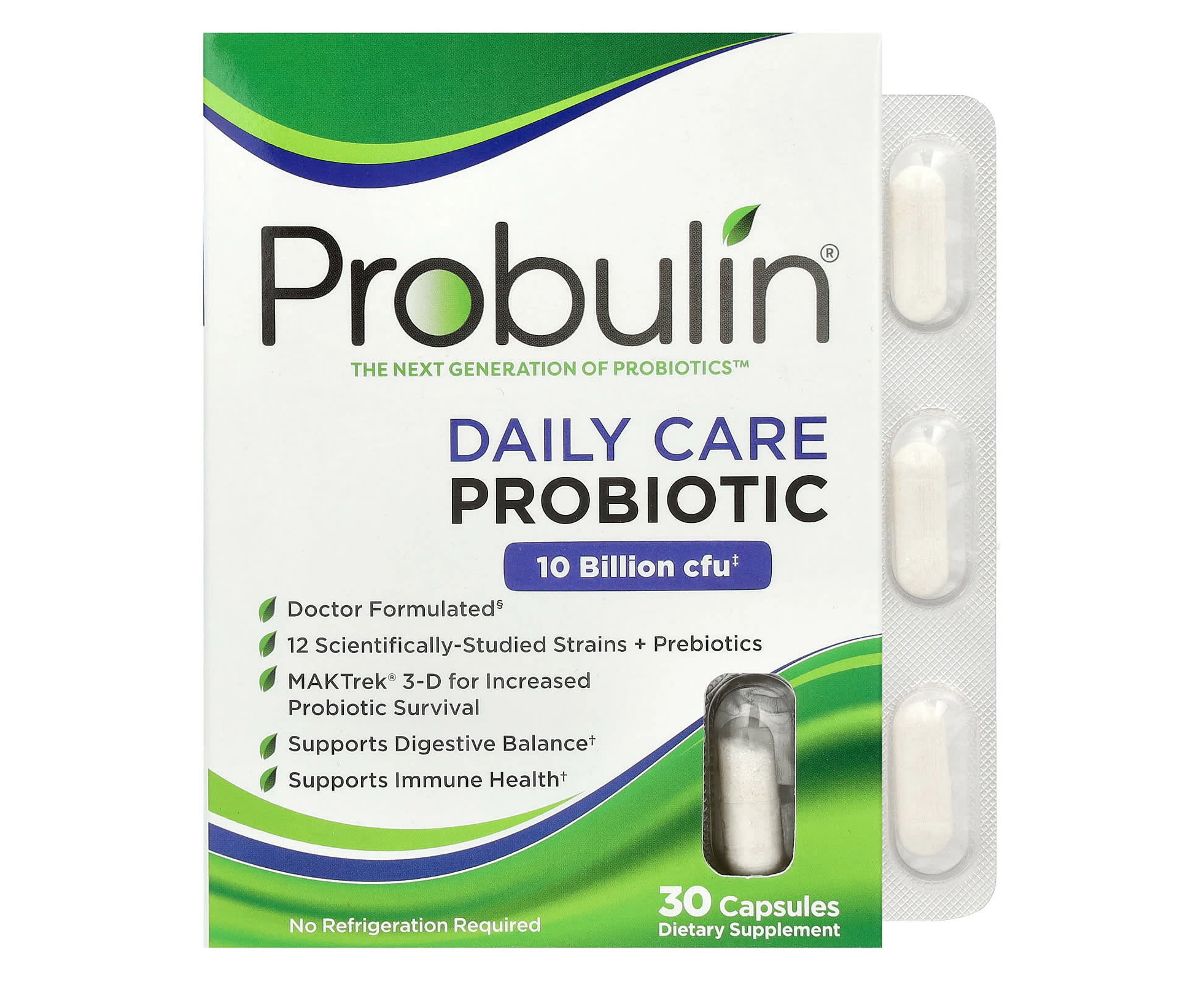 Probulin, Daily Care, Probiotic, 10 Billion CFU, 30 Capsules