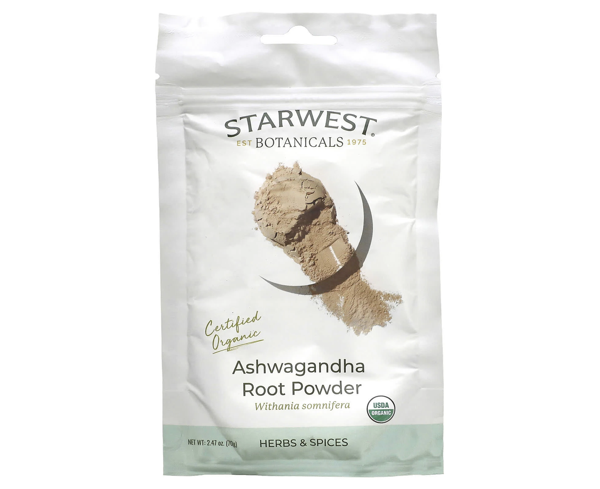 Starwest Botanicals, Organic Ashwagandha Root Powder, 2.47 oz (70 g)