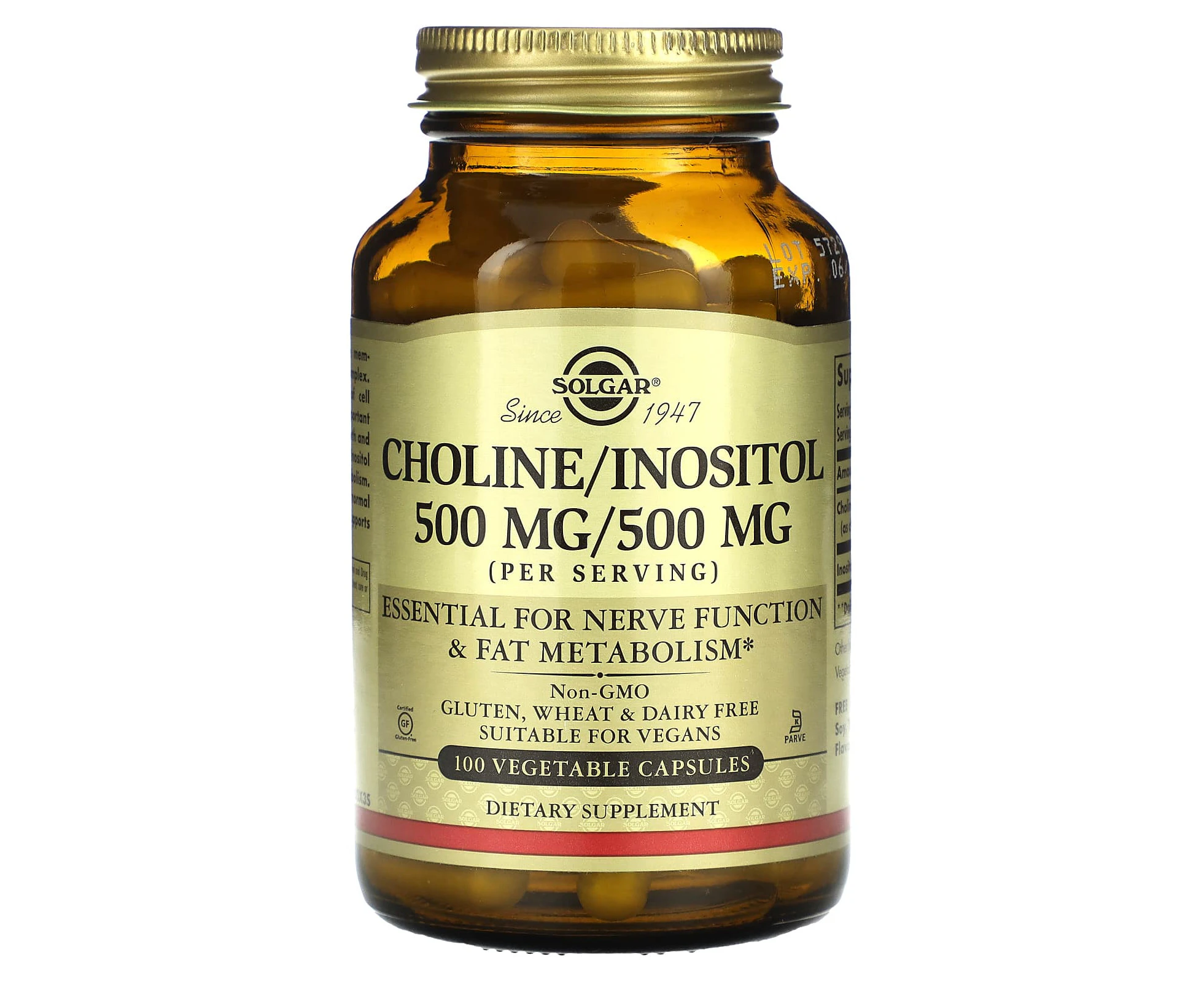 Solgar, Choline/Inositol, 100 Vegetable Capsules