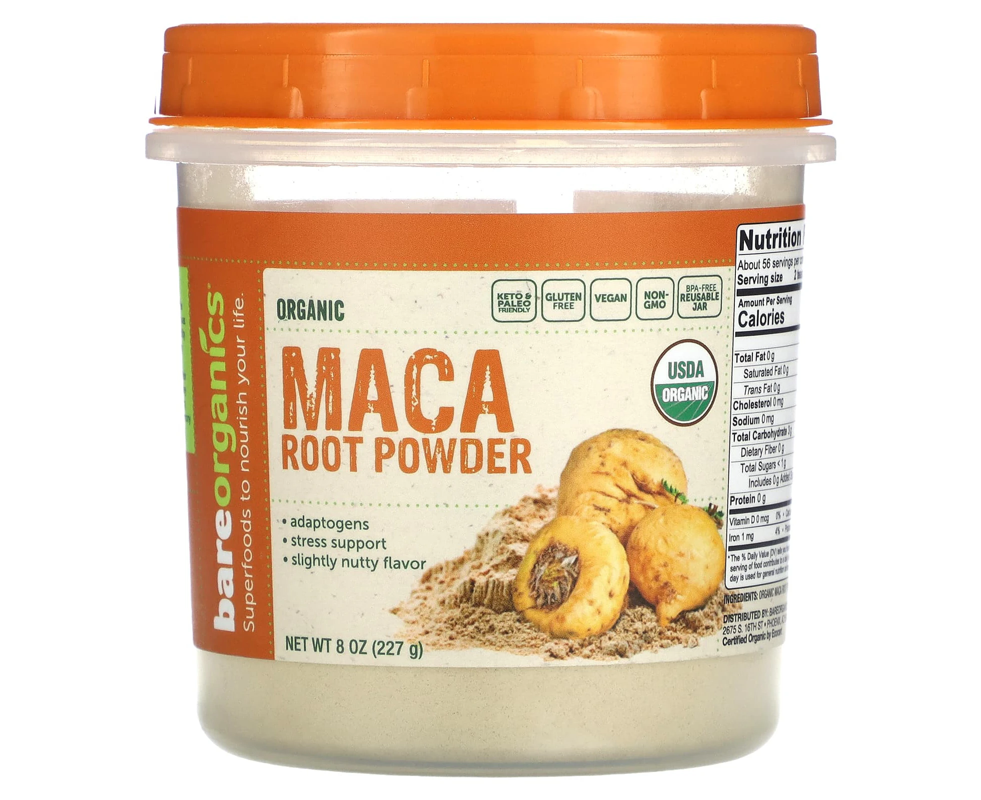 BareOrganics, Organic Maca Root Powder, 8 oz (227 g)