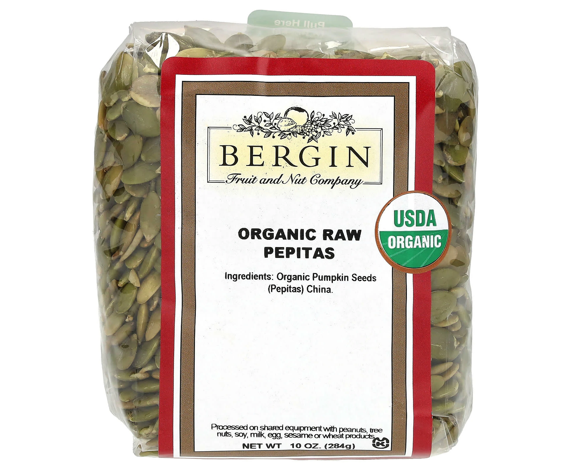 Bergin Fruit and Nut Company, Organic Raw Pepitas, 10 oz (284 g)