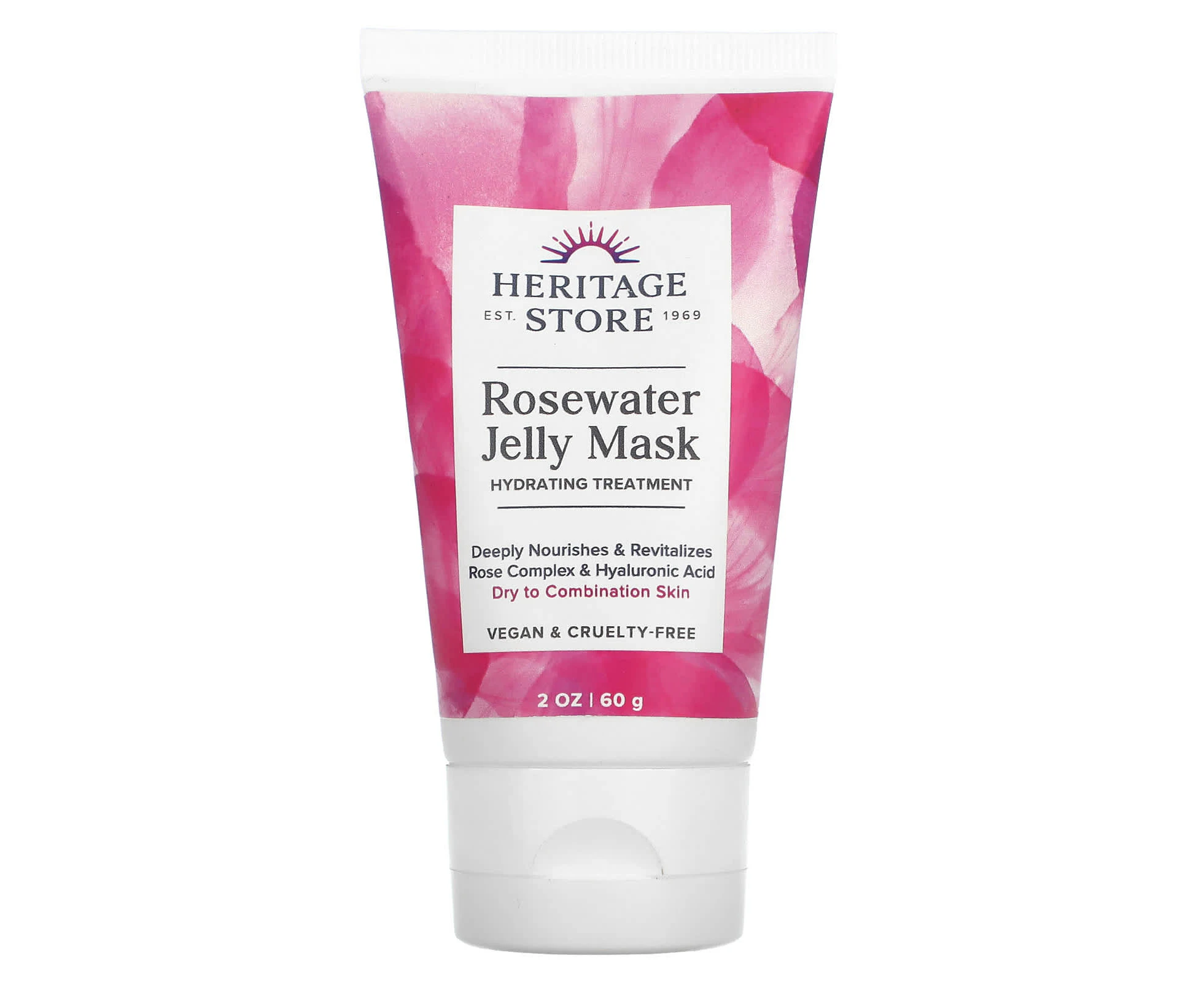 Heritage Store, Rosewater Jelly Mask, Dry to Combination Skin, 2 oz (60 g)