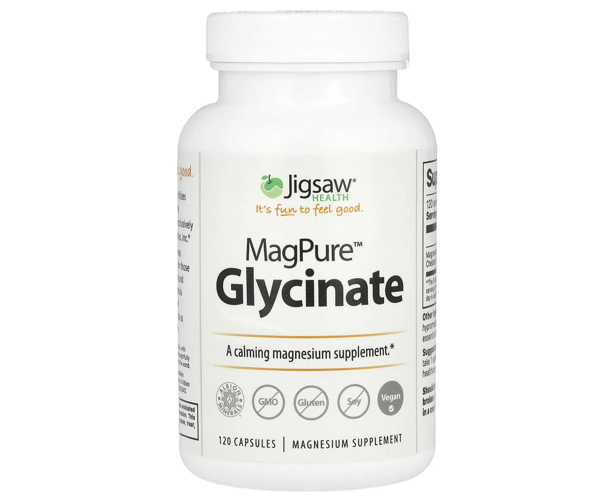 Jigsaw Health, MagPure‚Ñ¢ Glycinate, 120 Capsules