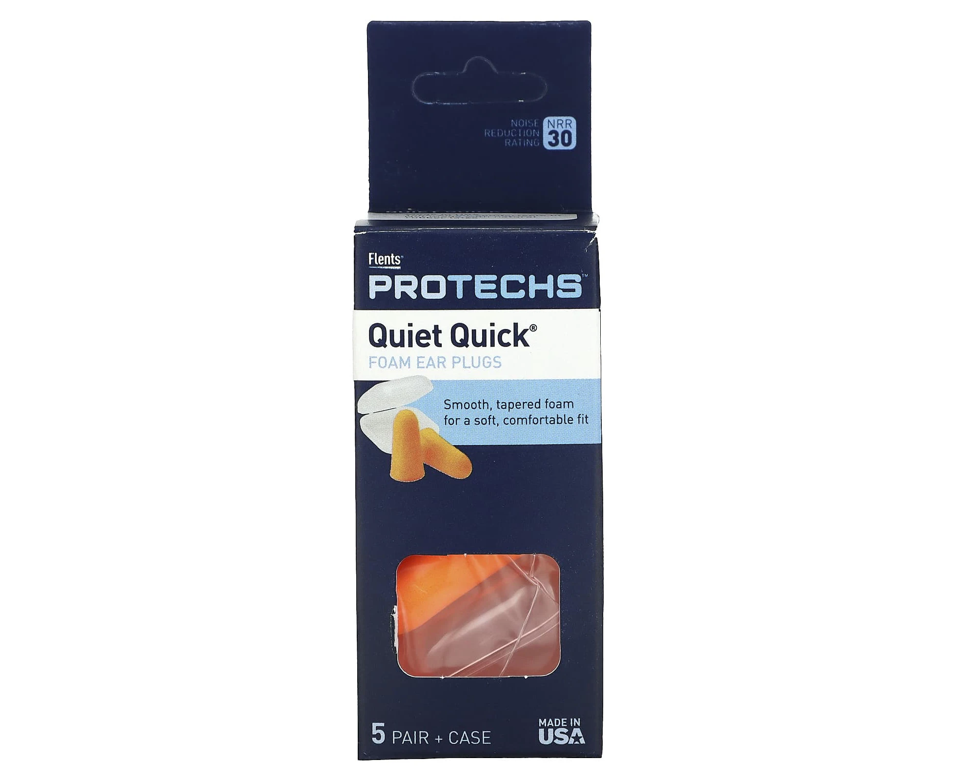 Flents, Protechs, Quiet Quick Foam Ear Plugs, 5 Pair + Case