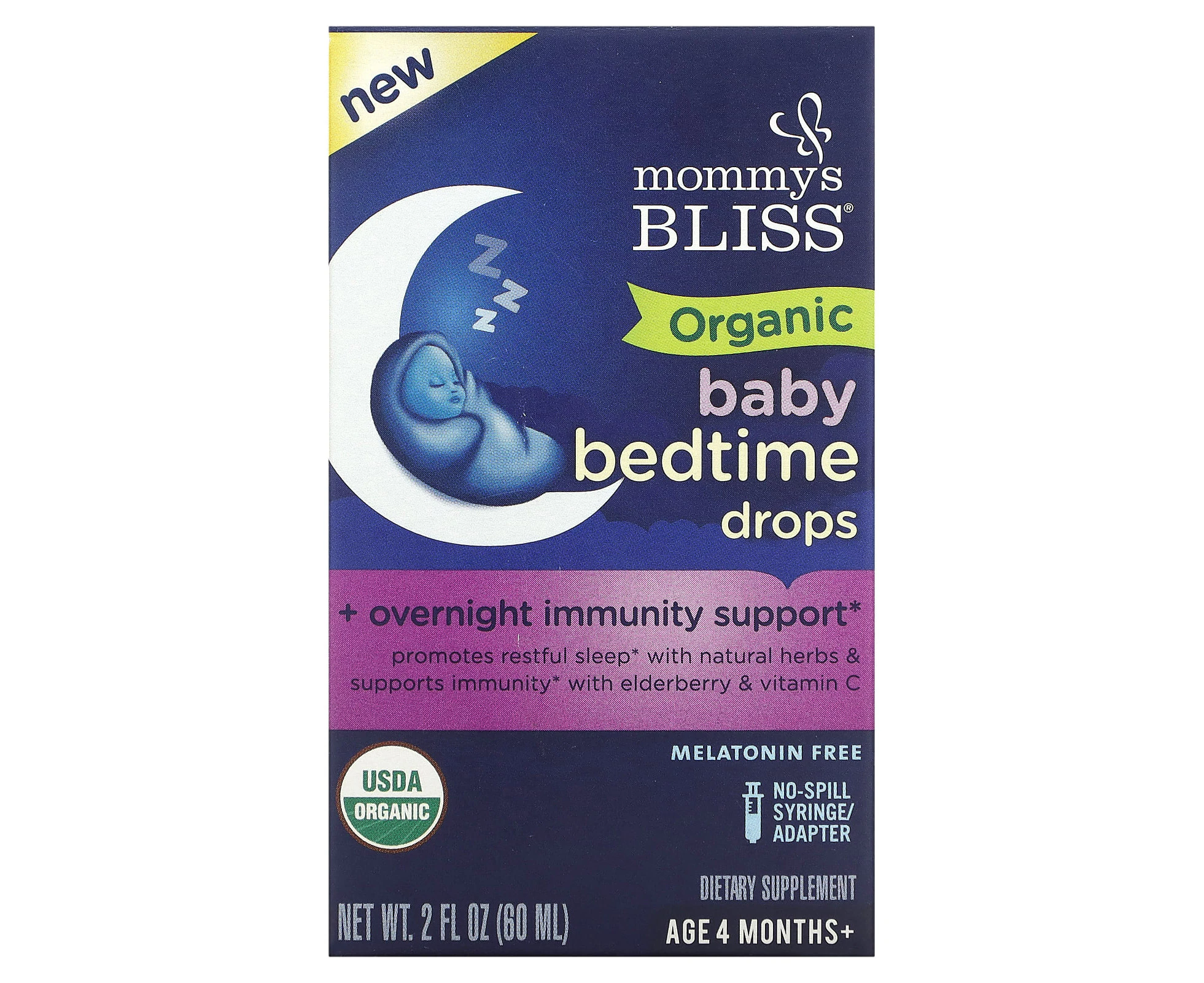 Mommy's Bliss, Organic Baby Bedtime Drops, Age 4 Months+, 2 fl oz (60 ml)