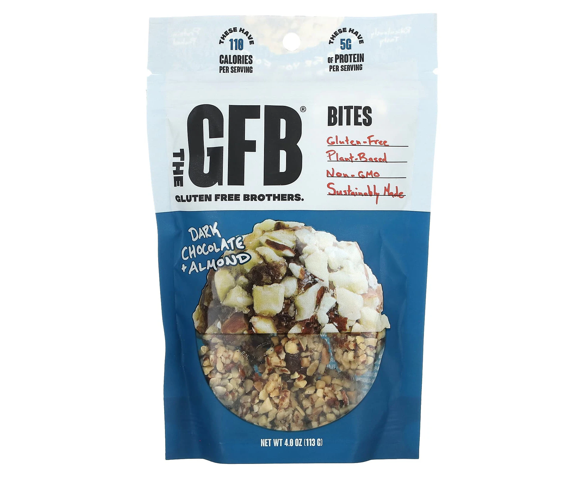 The GFB, Gluten Free Bites, Dark Chocolate + Almond, 4 oz (113 g)