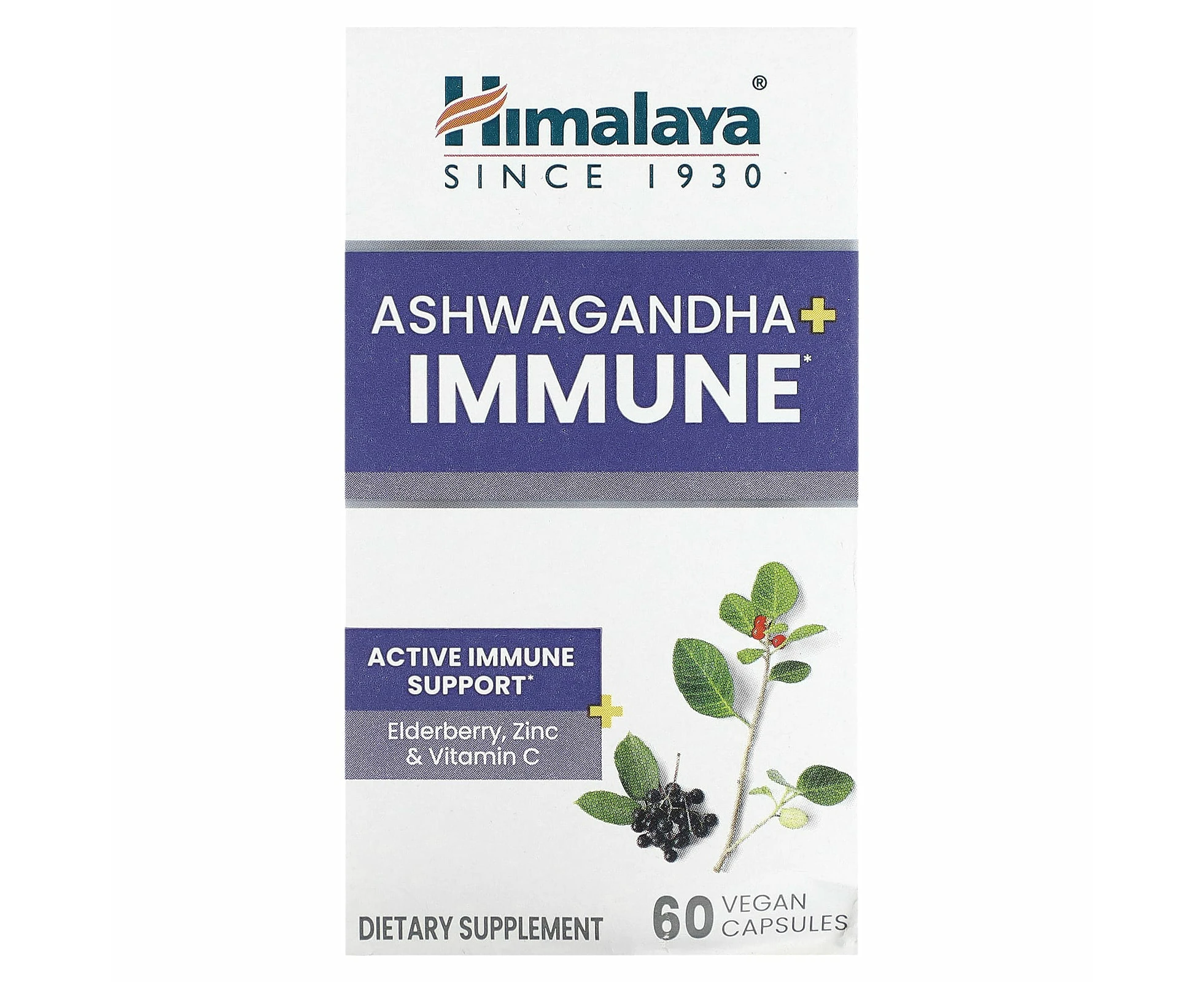 Himalaya, Ashwagandha + Immune , 60 Vegan Capsules