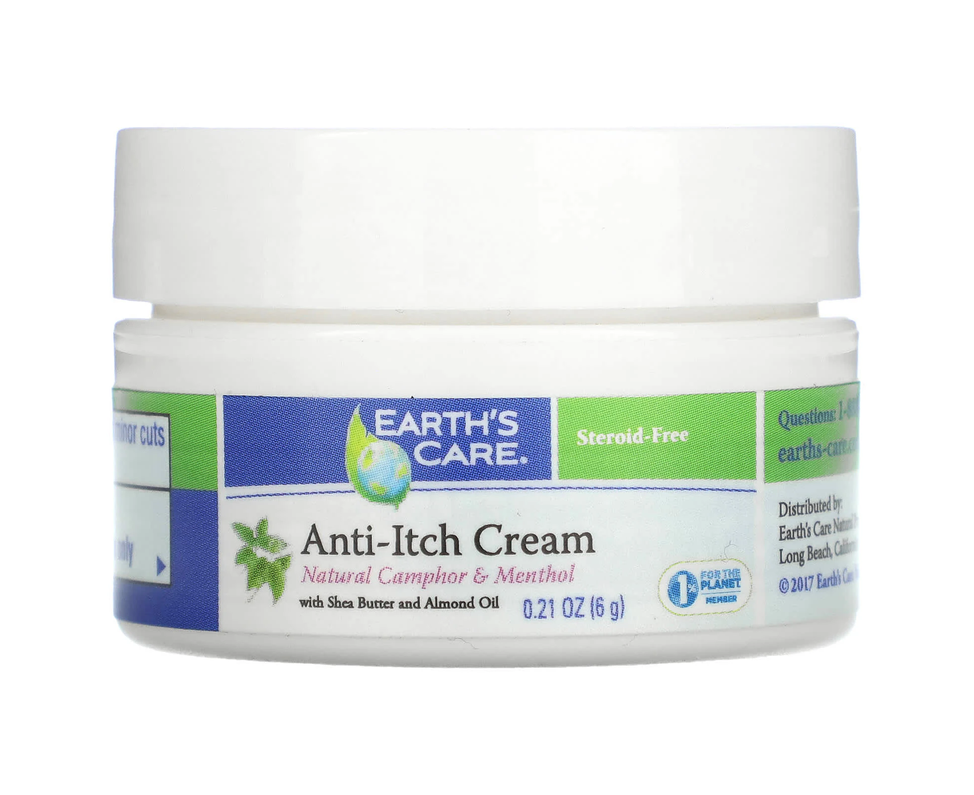 Earth's Care, Anti-Itch Cream, with Shea Butter and Almond Oil, 0.21 oz (6 g)