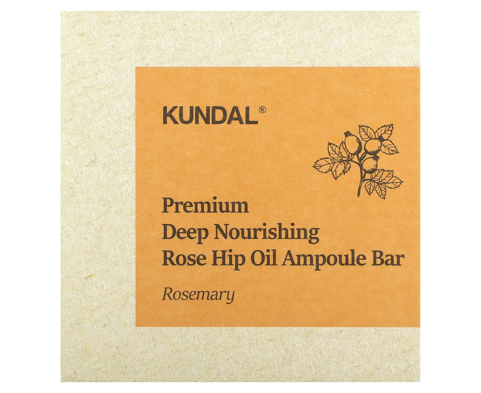 Kundal, Rose Hip Oil Ampoule Bar Soap, Rosemary, 3.53 oz (100 g)