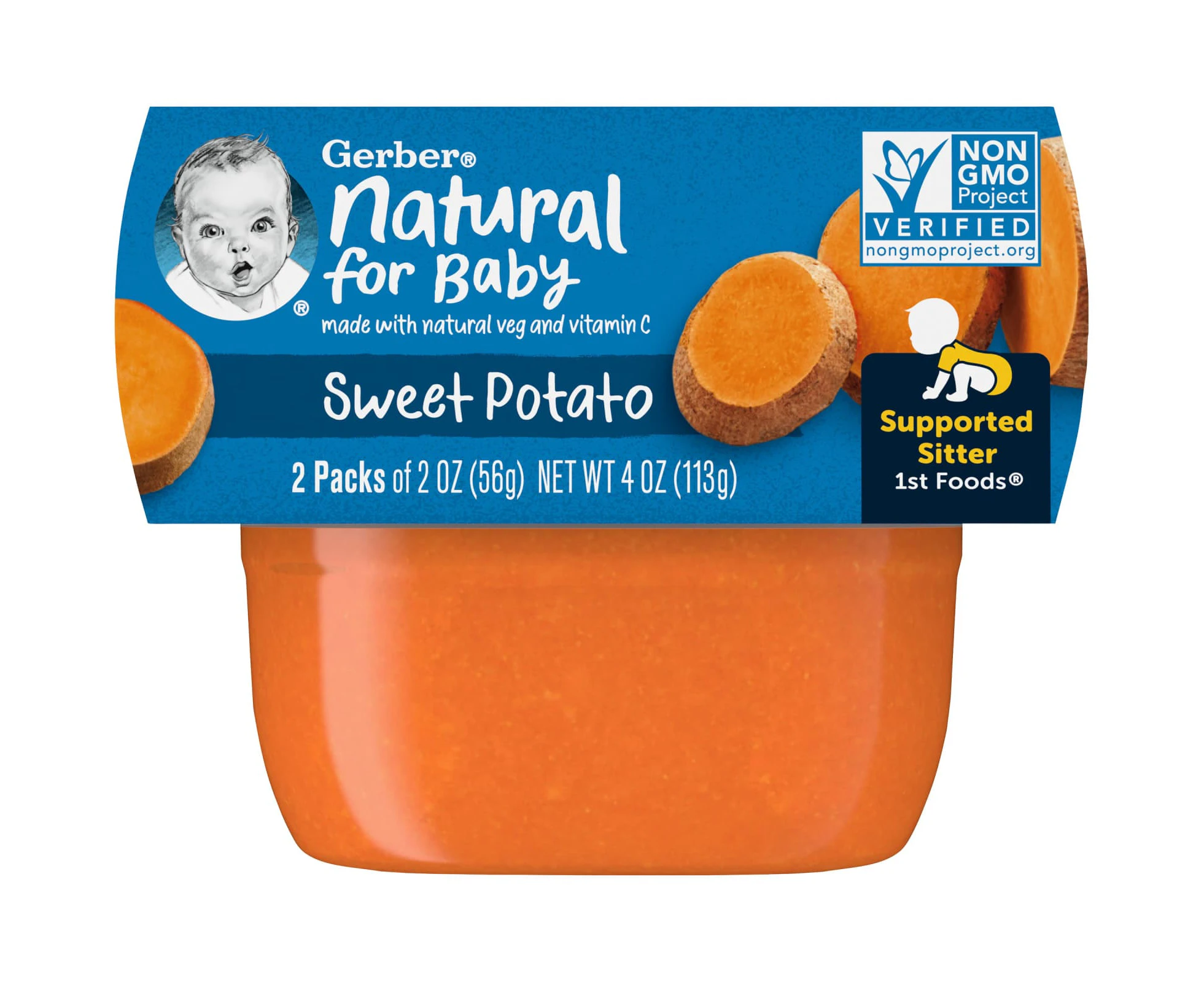 Gerber, Natural for Baby, 1st Foods, Sweet Potato, 2 Pack, 2 oz (56 g) Each