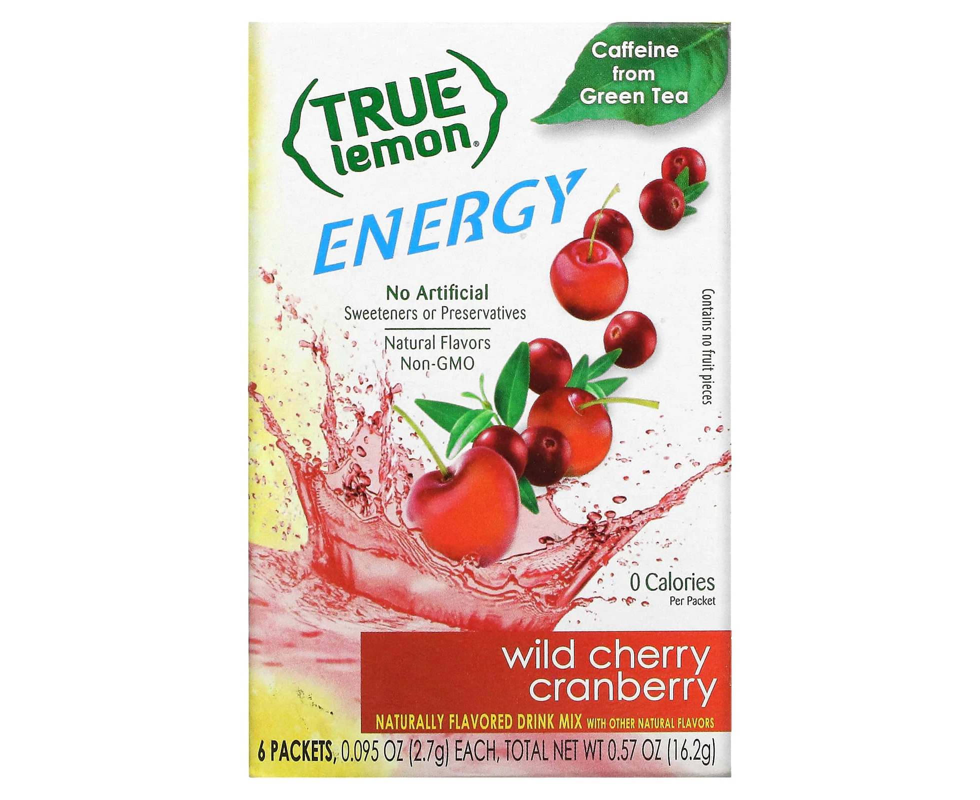 True Citrus, True Lemon, Energy, Wild Cherry Cranberry, 6 Packets, 0.095 oz (2.7 g) Each